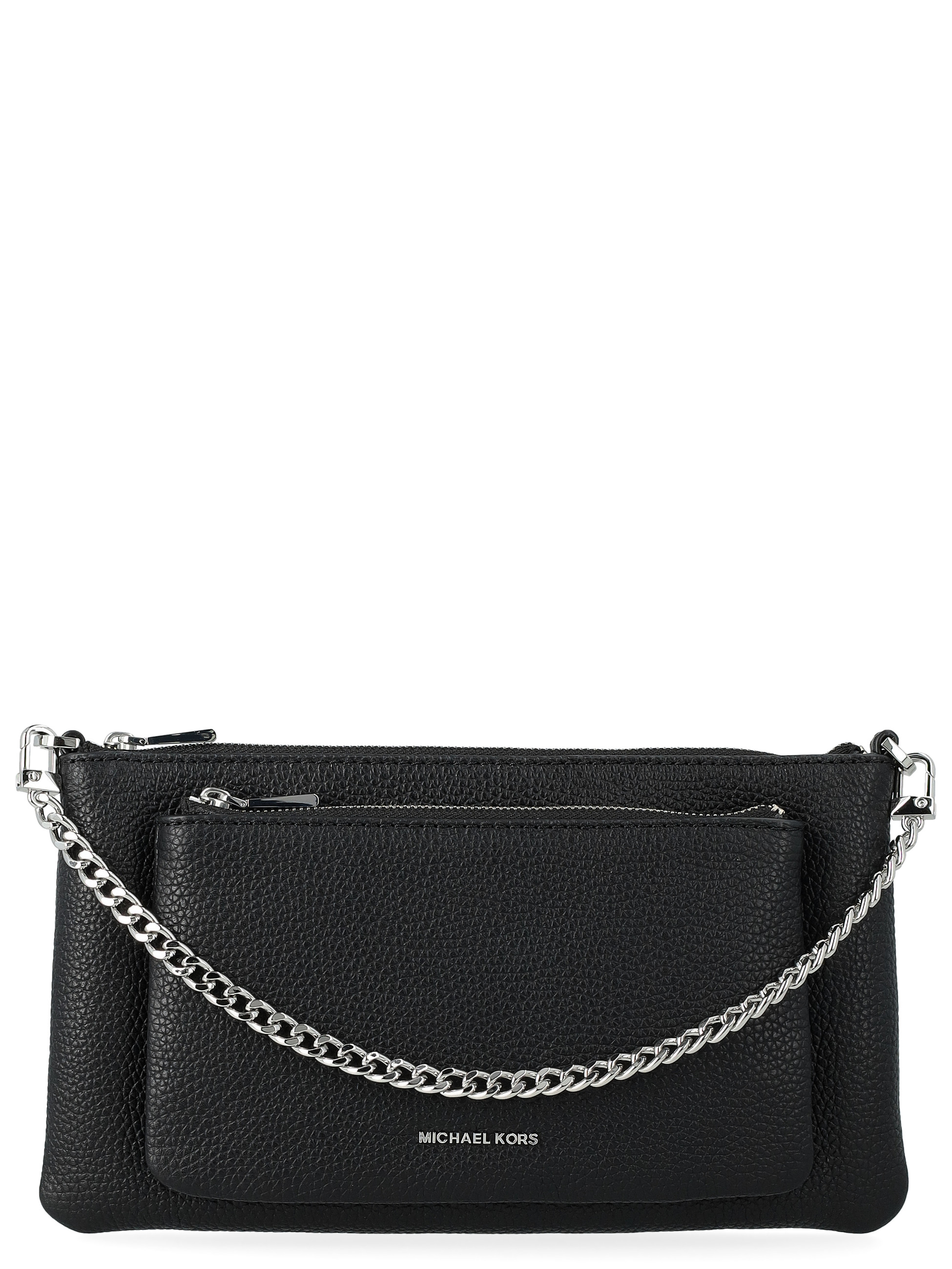 Bolso Michael Kors Jet Set mediano en piel negra con detalles plateados