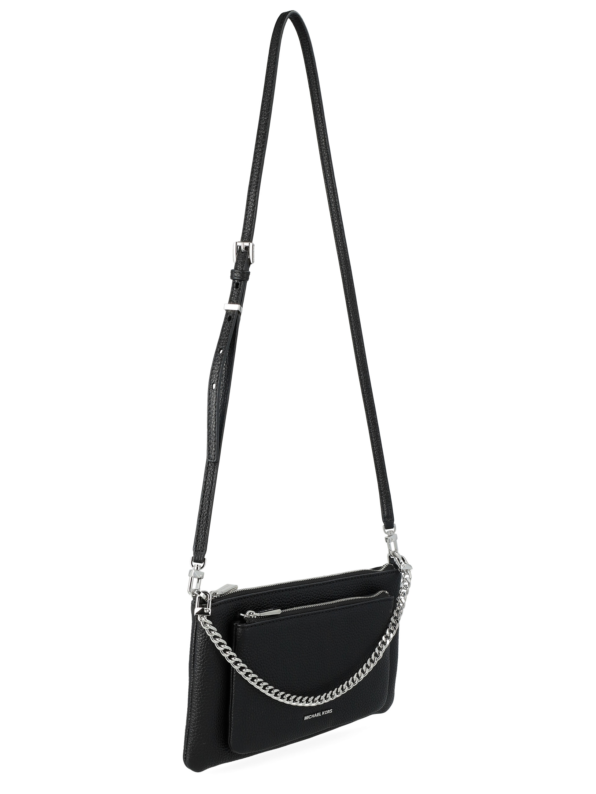 Michael Kors Set medium bag in black leather with silver details