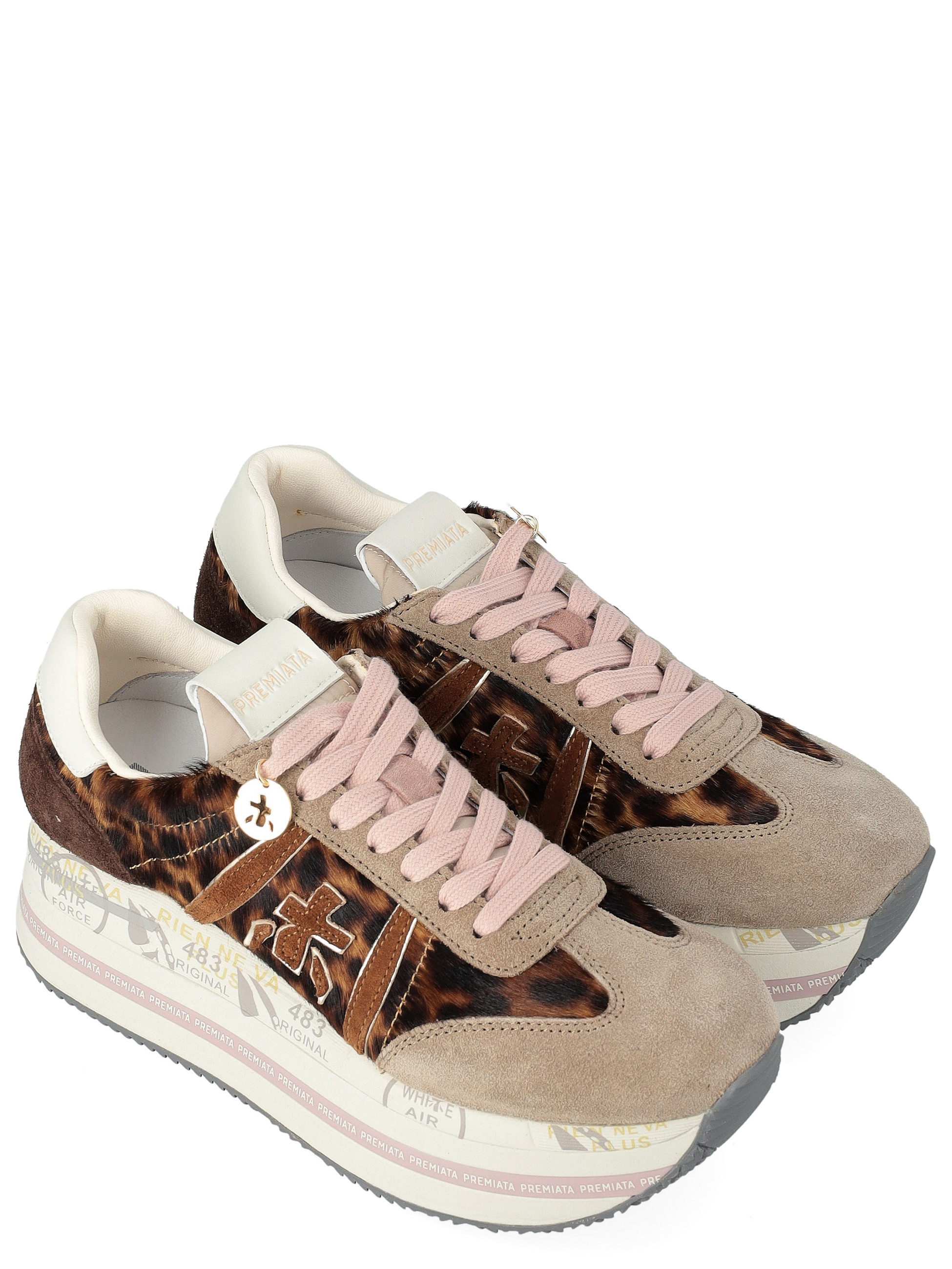 PREMIATA レオパード柄 スニーカー サイズ39 Premiata Sneakers in Leather and Leopard-Print Suede | H-Brands