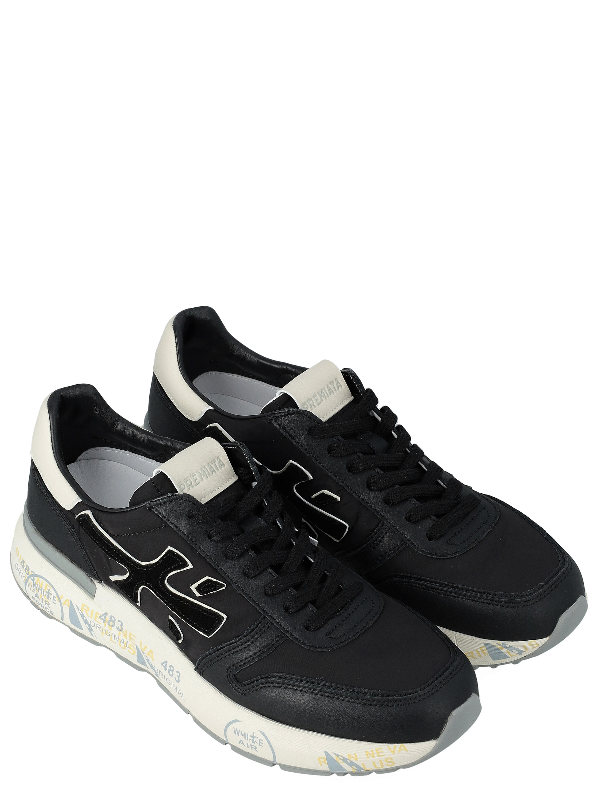 Premiata sneakers in black fabric and leather | H-Brand