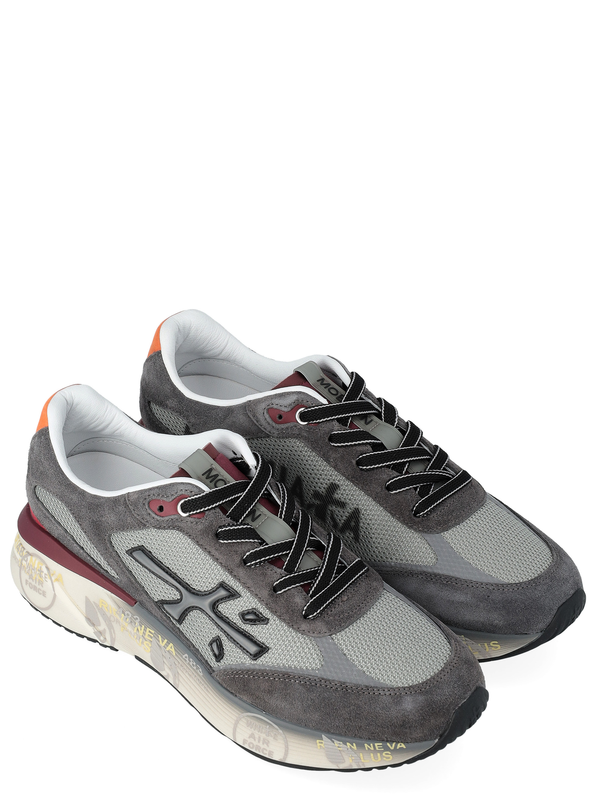 Premiata sneakers in technical fabric and gray suede | H-Brands