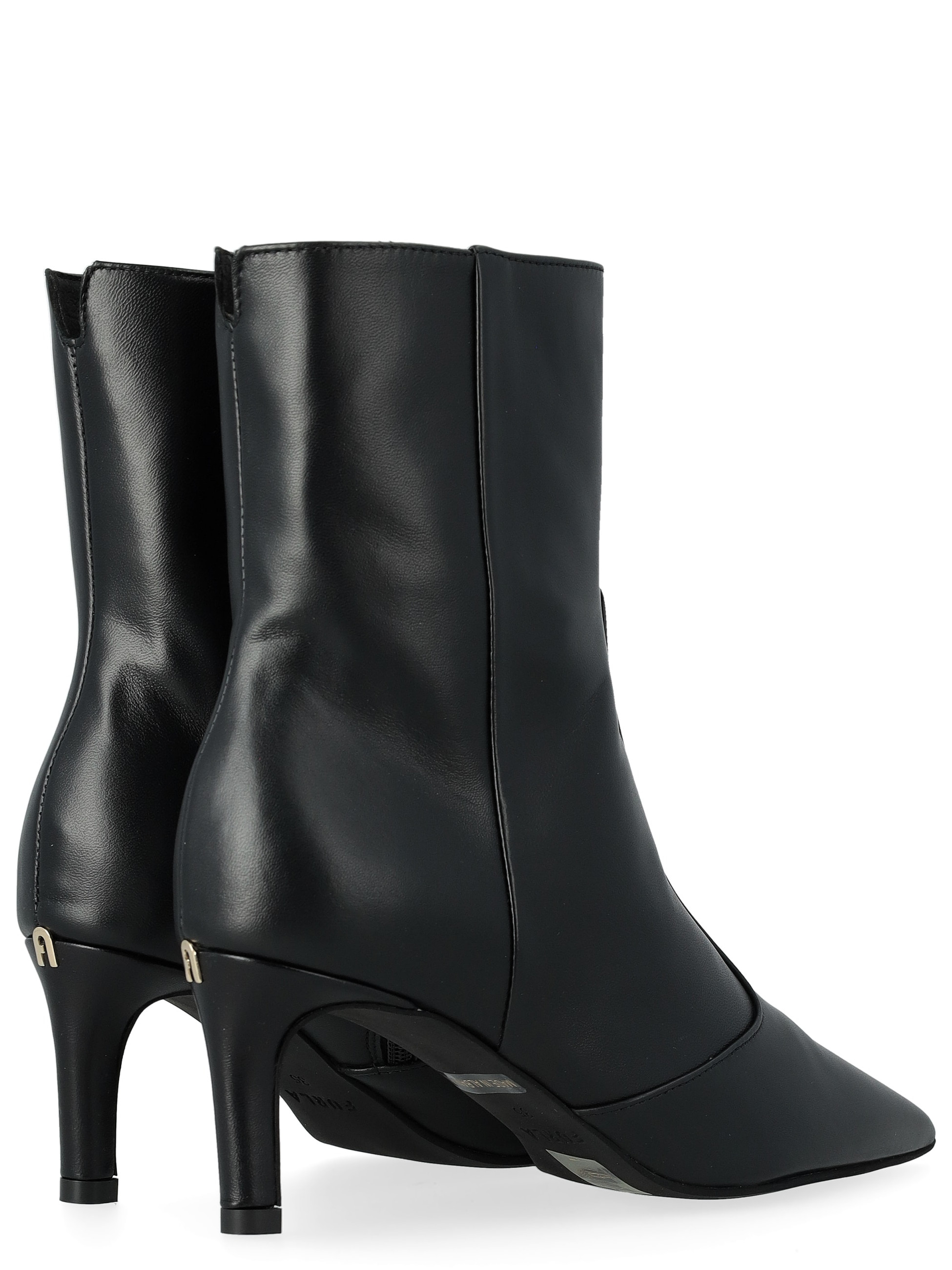 Furla Black Leather Ankle Boots | H-Brands