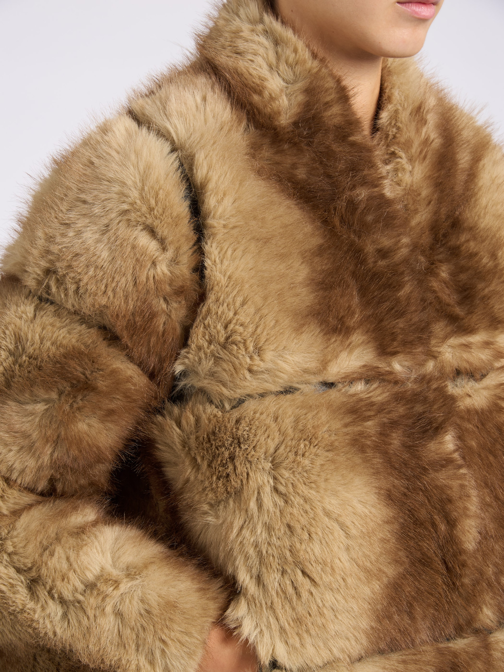 Apparis Brown Faux Fur Coat | H-Brands