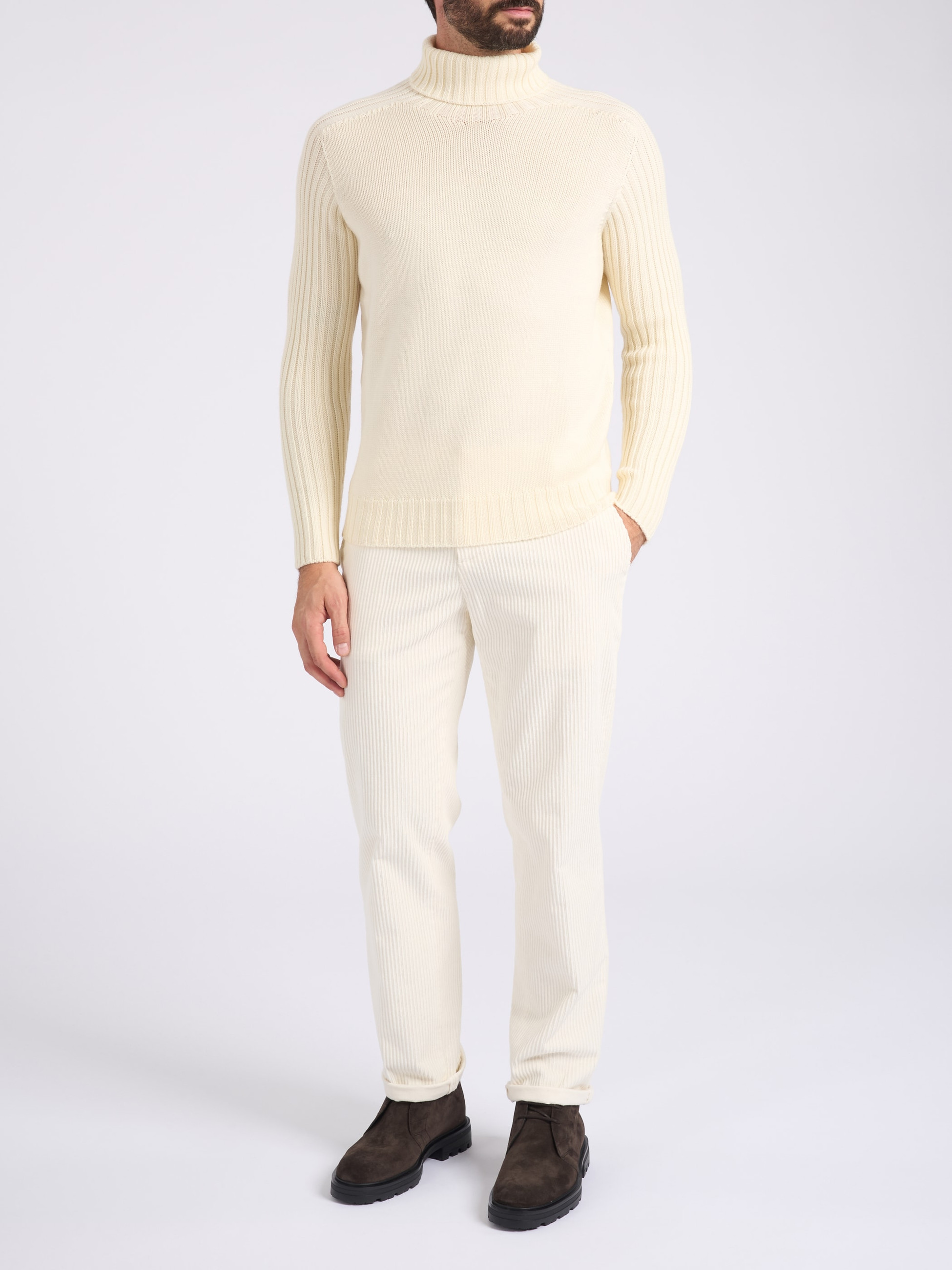 新品GRAN SASSO アイボリー タートルネック 48 M/L Gran Sasso White Gran Sasso Turtleneck Sweater | H-Brands
