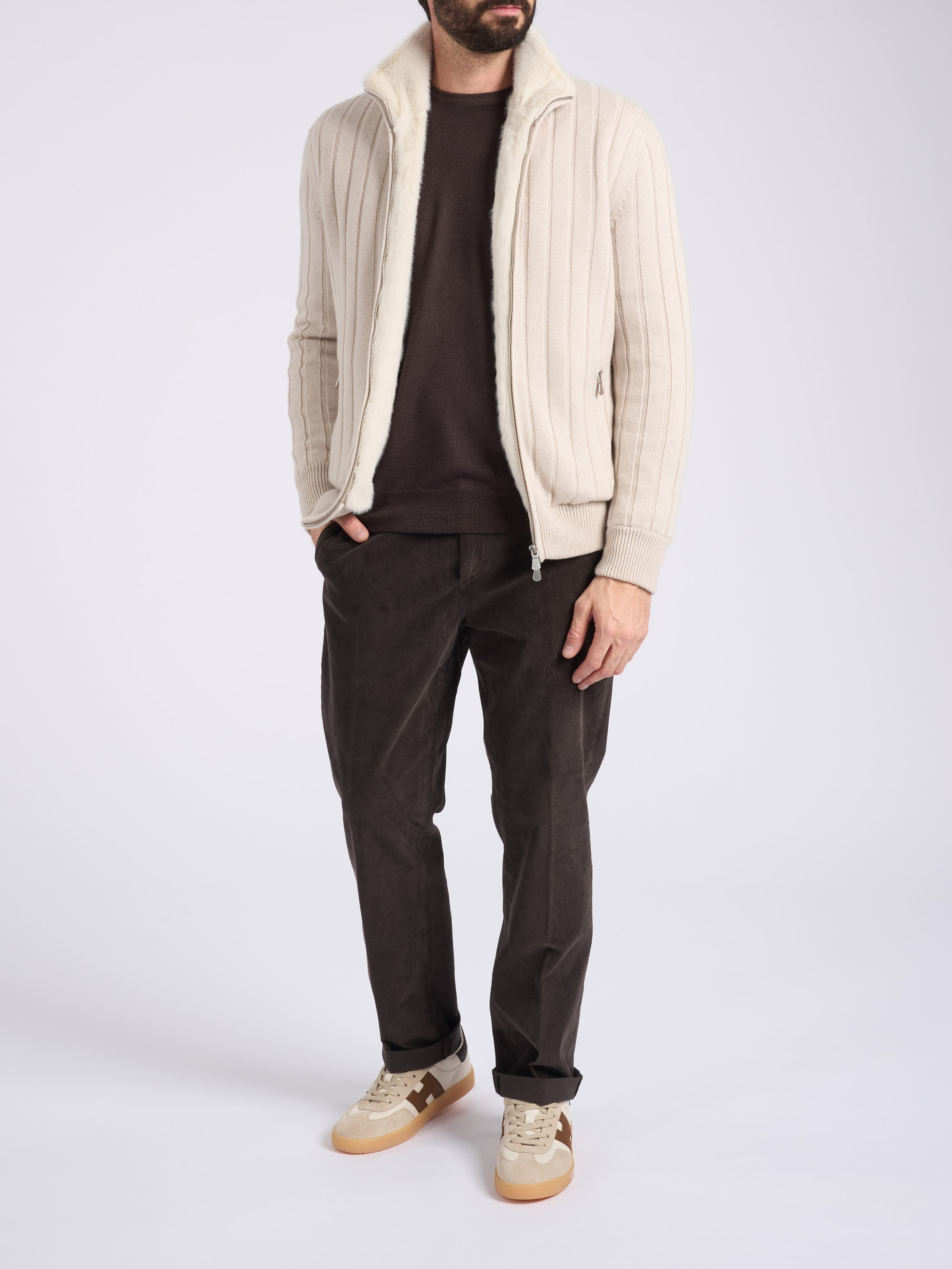 Gran Sasso jacket Gran Sasso cashmere and beige faux fur | H-Brands