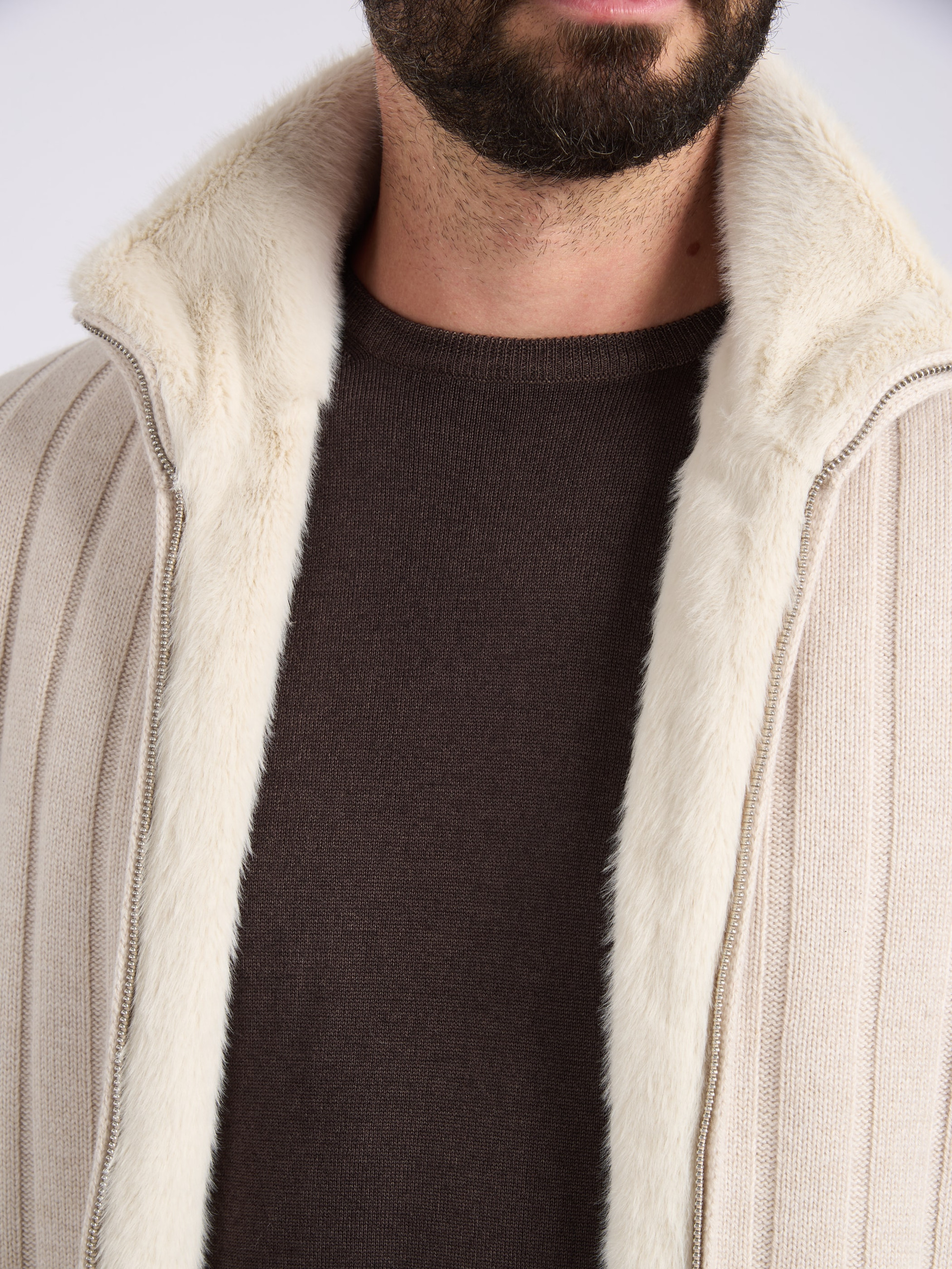 Gran Sasso jacket Gran Sasso cashmere and beige faux fur | H-Brands