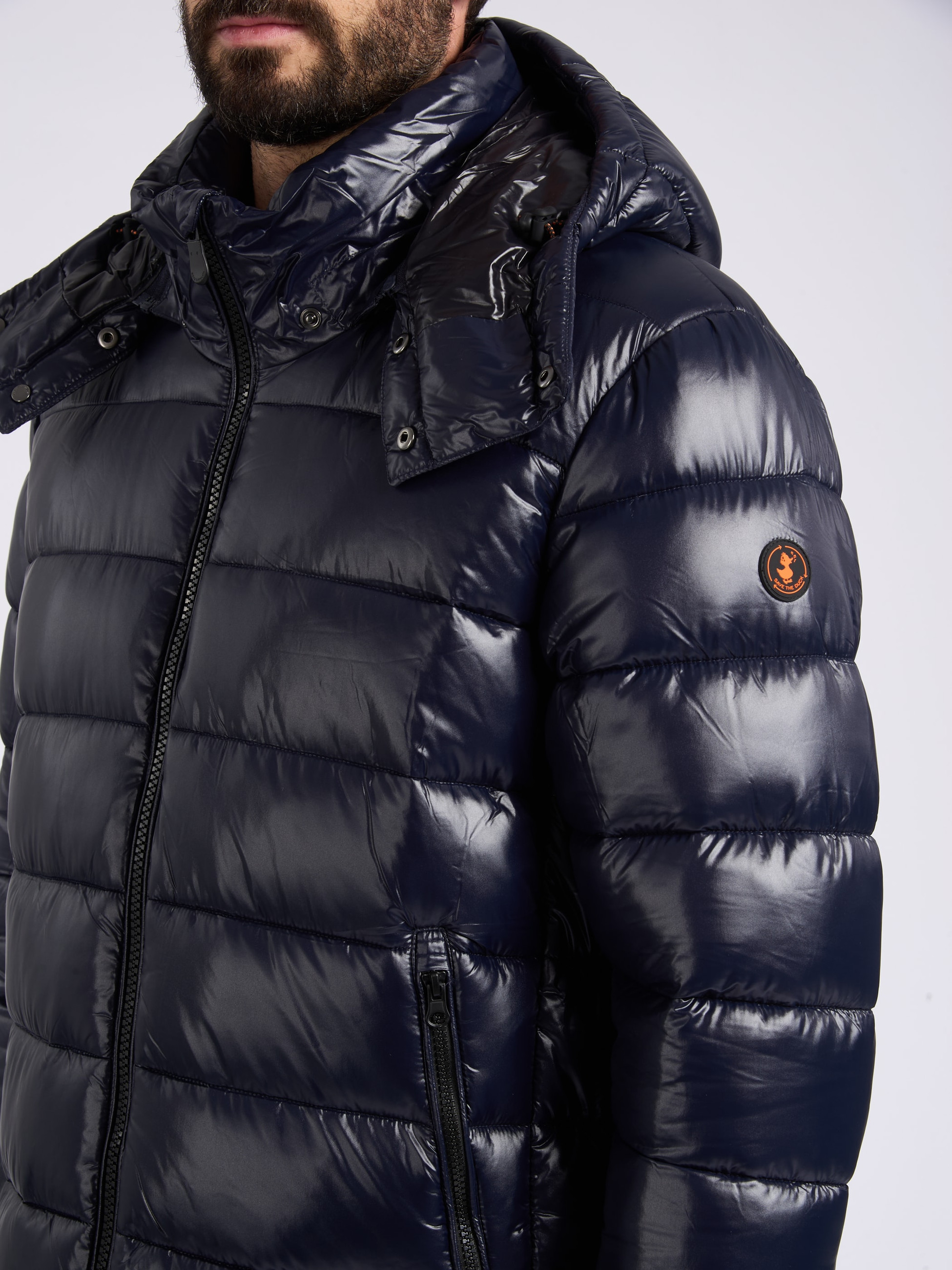 Save The Duck Down jacket in Blue Recycled Nylon | H-Brands