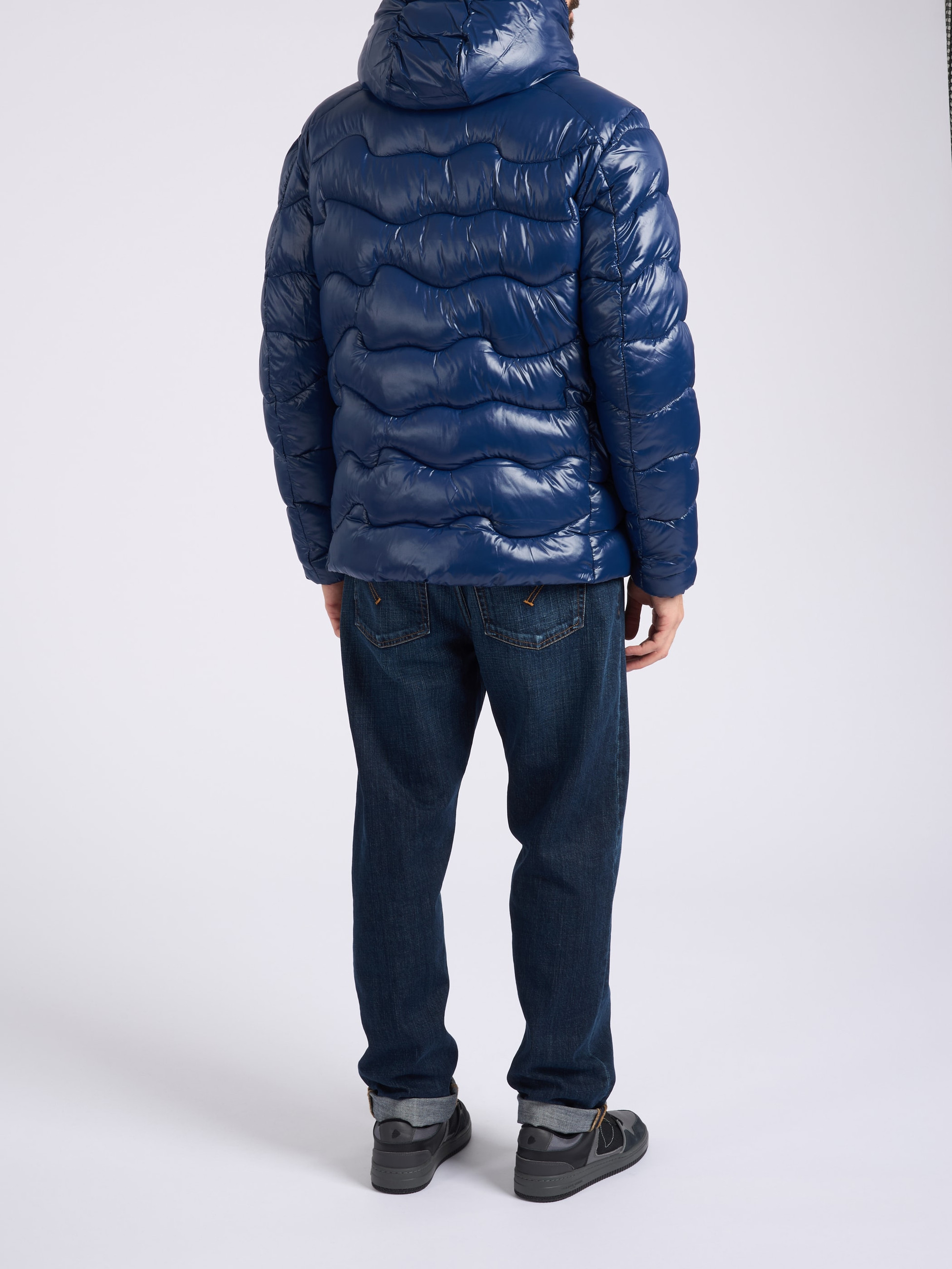 Save The Duck Down jacket in Blue Recycled Nylon | H-Brands