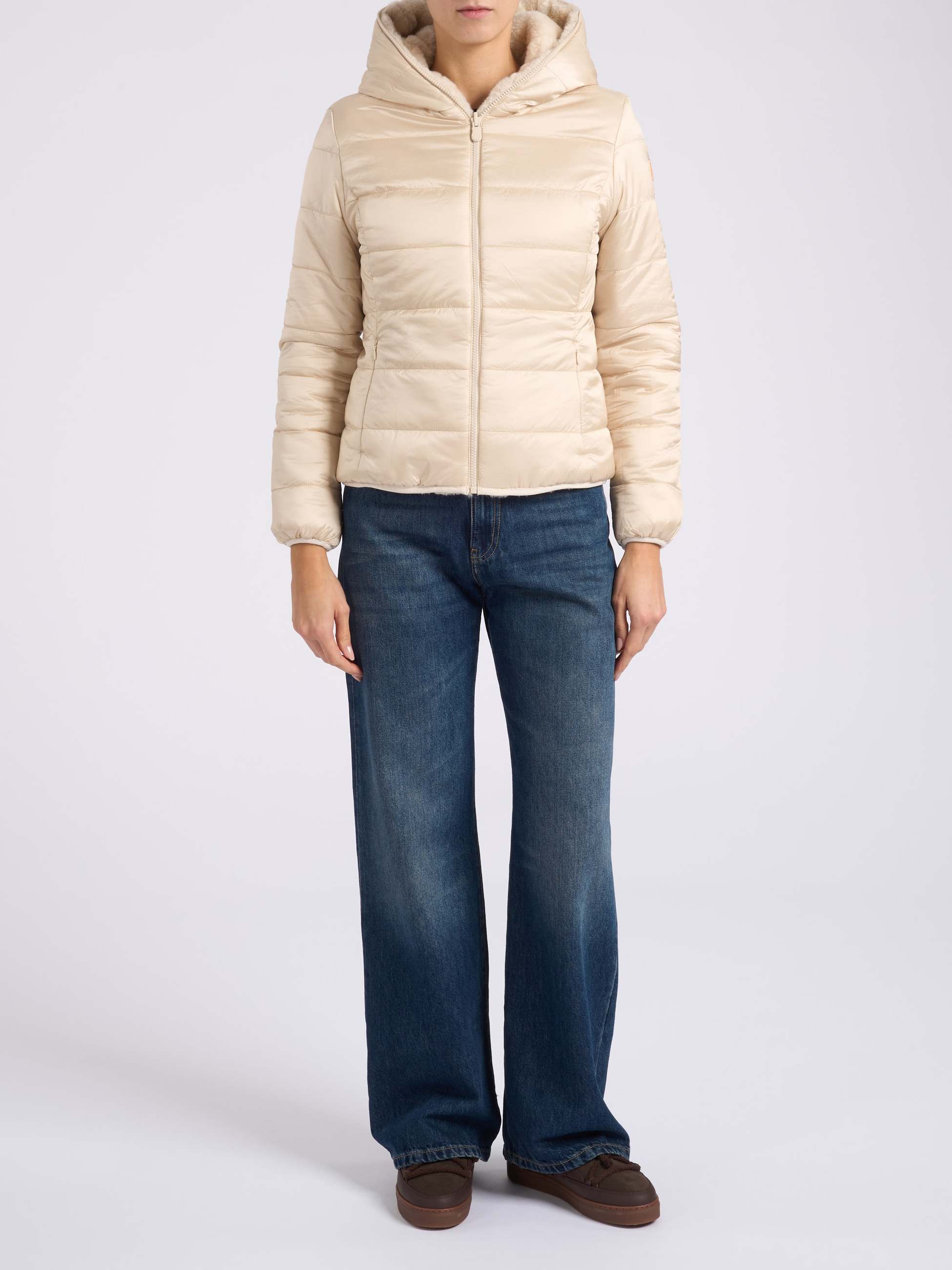 Save The Duck Reversible Beige Faux Fur Jacket | H-Brands