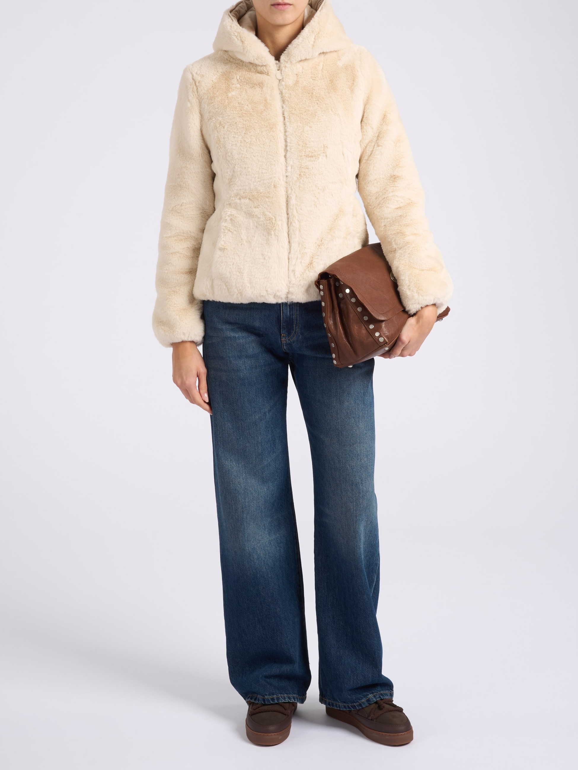 Save The Duck Reversible Beige Faux Fur Jacket | H-Brands