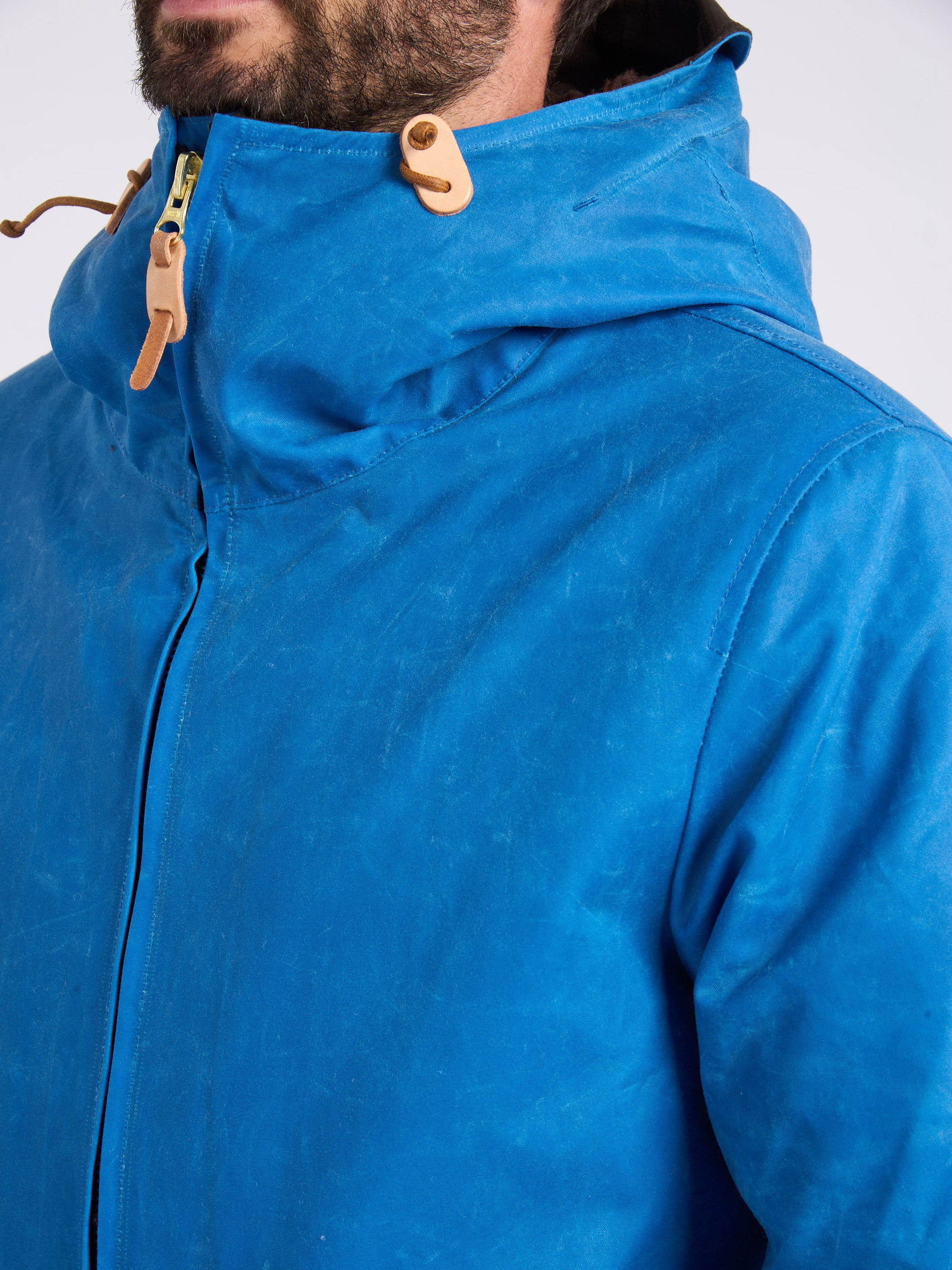 Manifattura Ceccarelli blue waxed fabric jacket | H-Brands