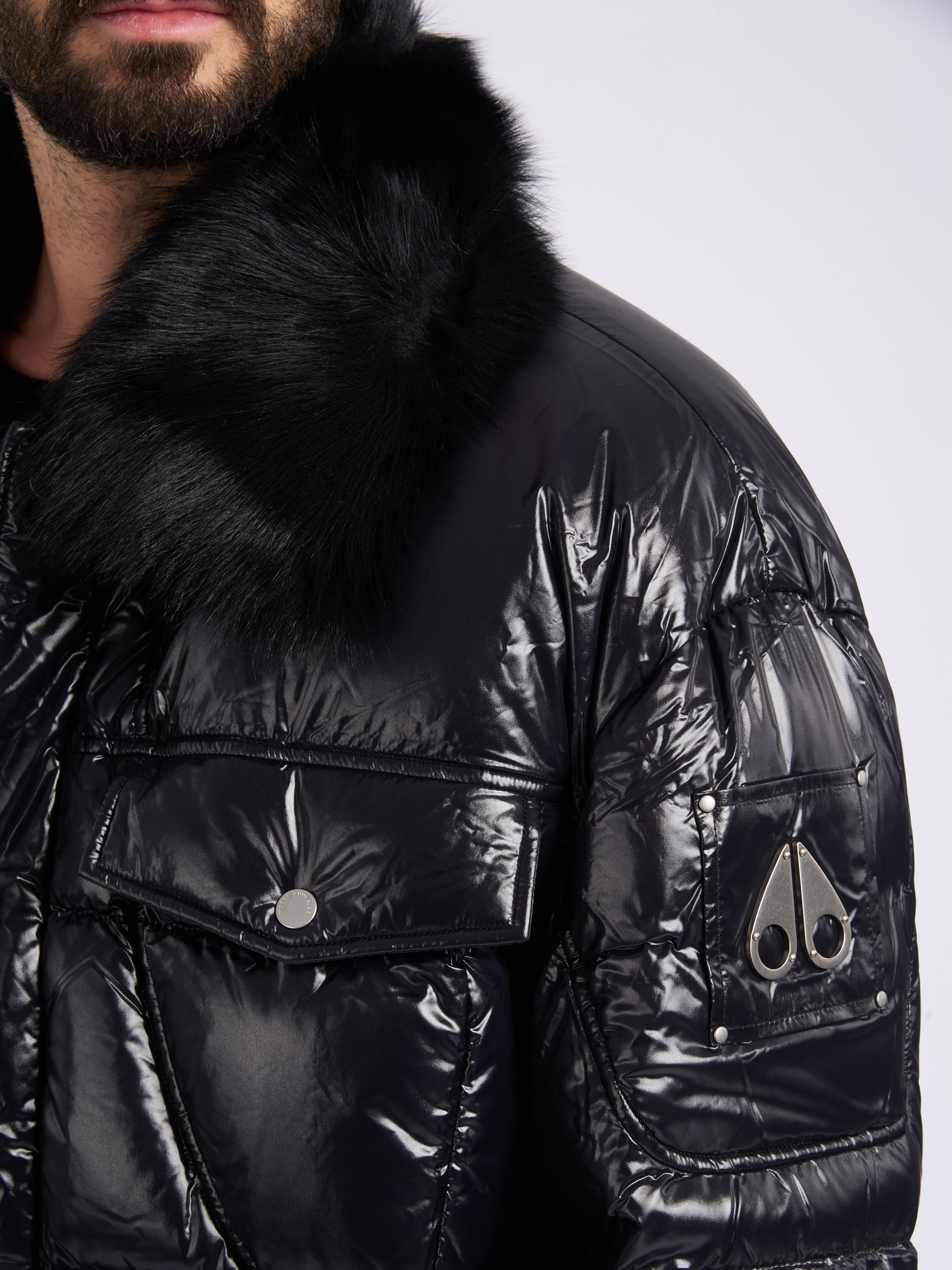 Moose Knuckles Down jacket in Black Nylon | H-Brands