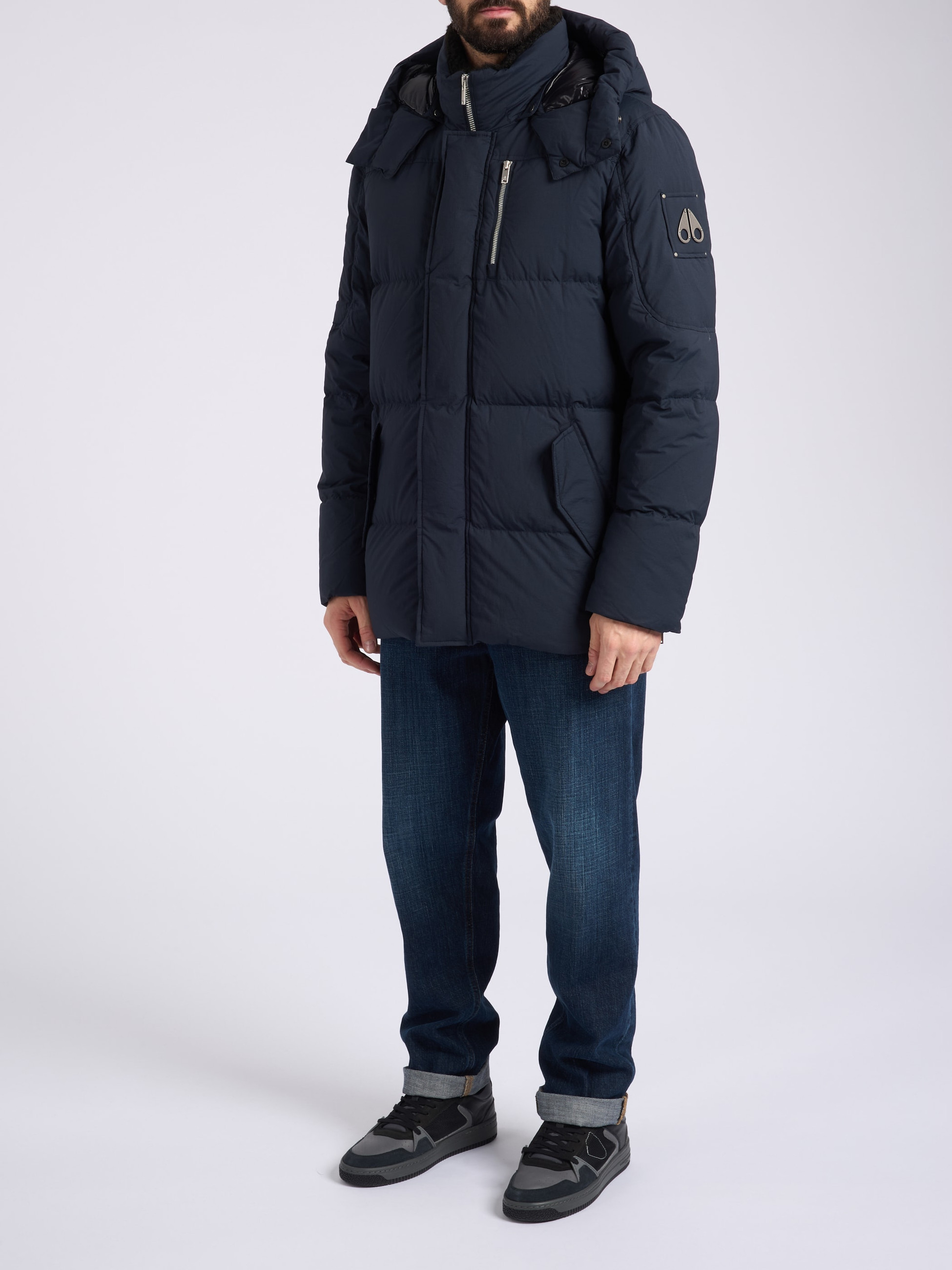 Moose Knuckles Puffer 3Q Down jacket in Blue Nylon | H-Brands