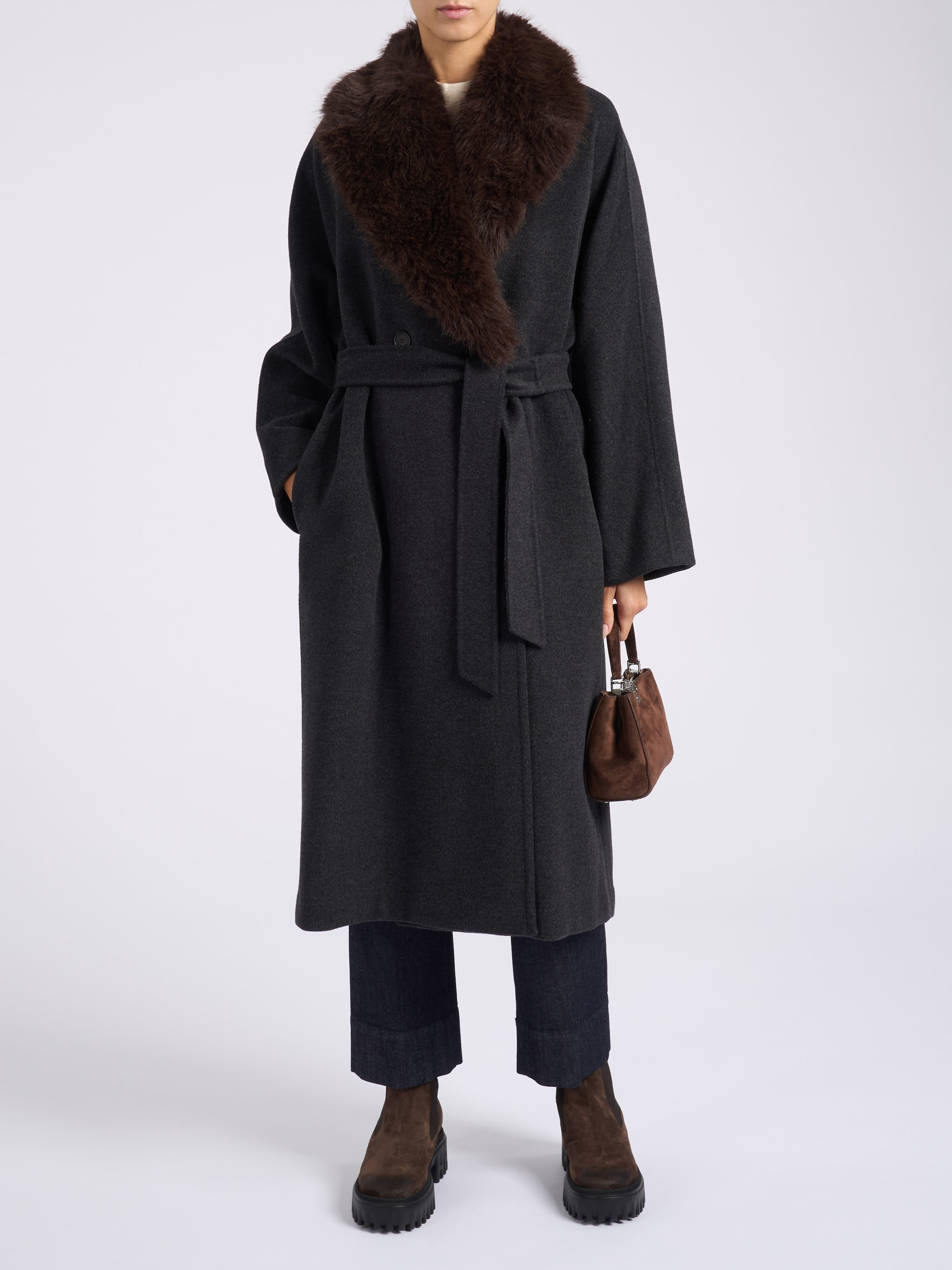Weekend Max Mara Coat in Anthracite Wool | H-Brands