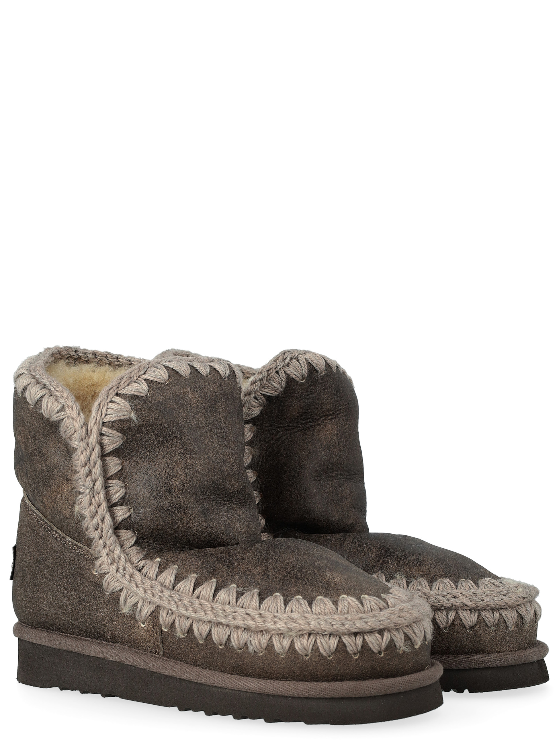 Mou 18 ankle boots in vintage cognac-colored sheepskin | H-Brands