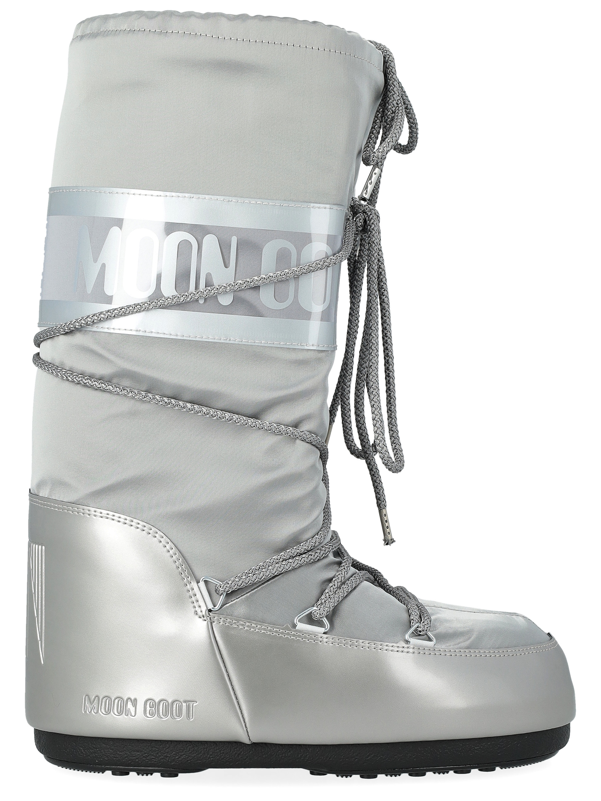 Moon Boot Glace Boot in Silver Satin | H-Brands