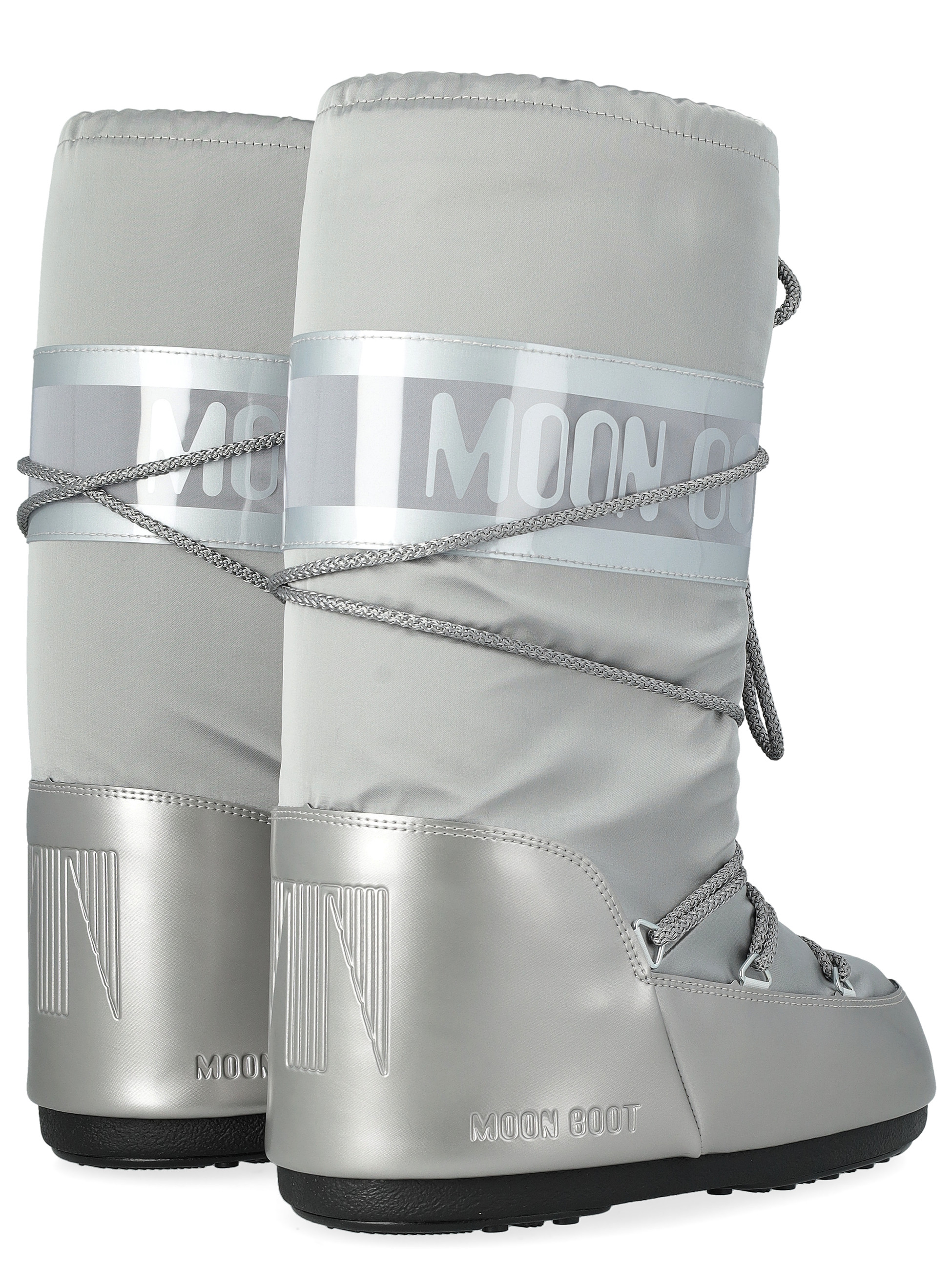 Moon Boot Glace Boot in Silver Satin | H-Brands