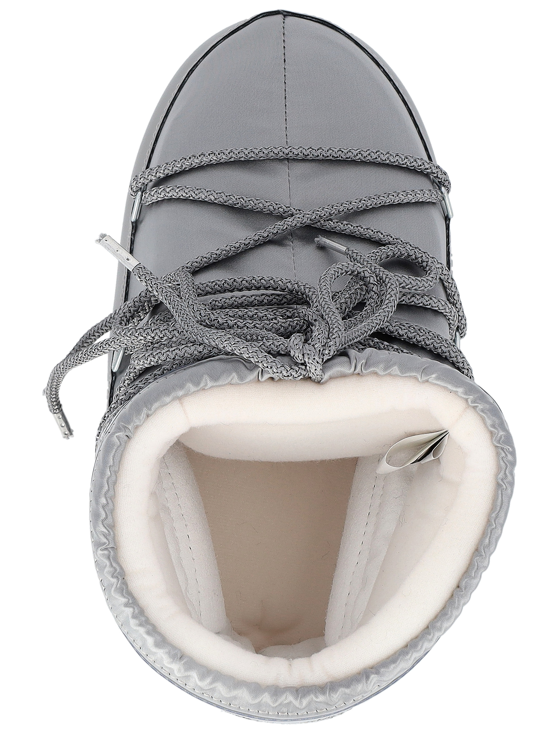 Moon Boot Low Glance Ankle Boots in Silver Satin | H-Brands