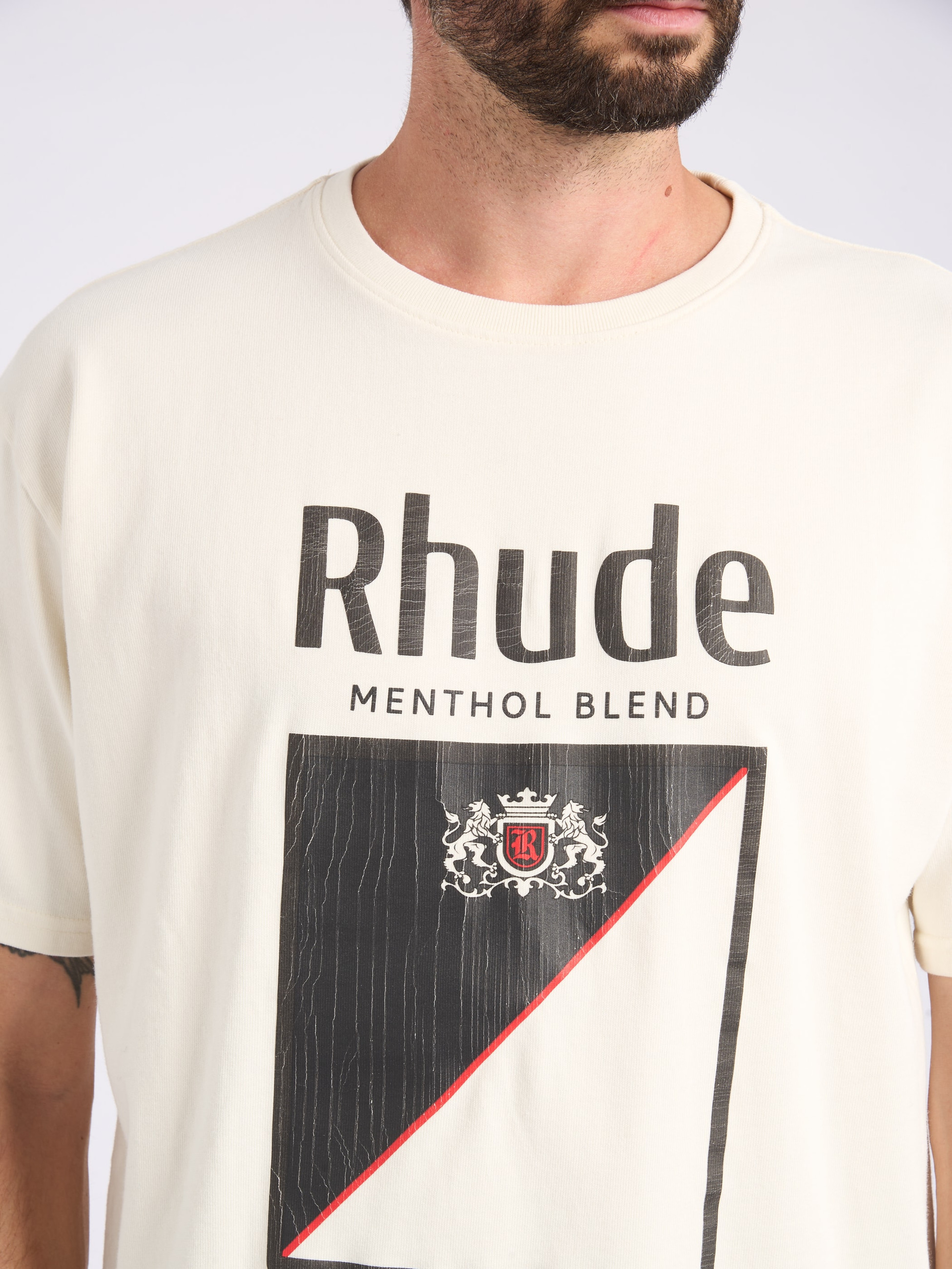 Rhude Collins Fumar White Cotton T-Shirt | H-Brands