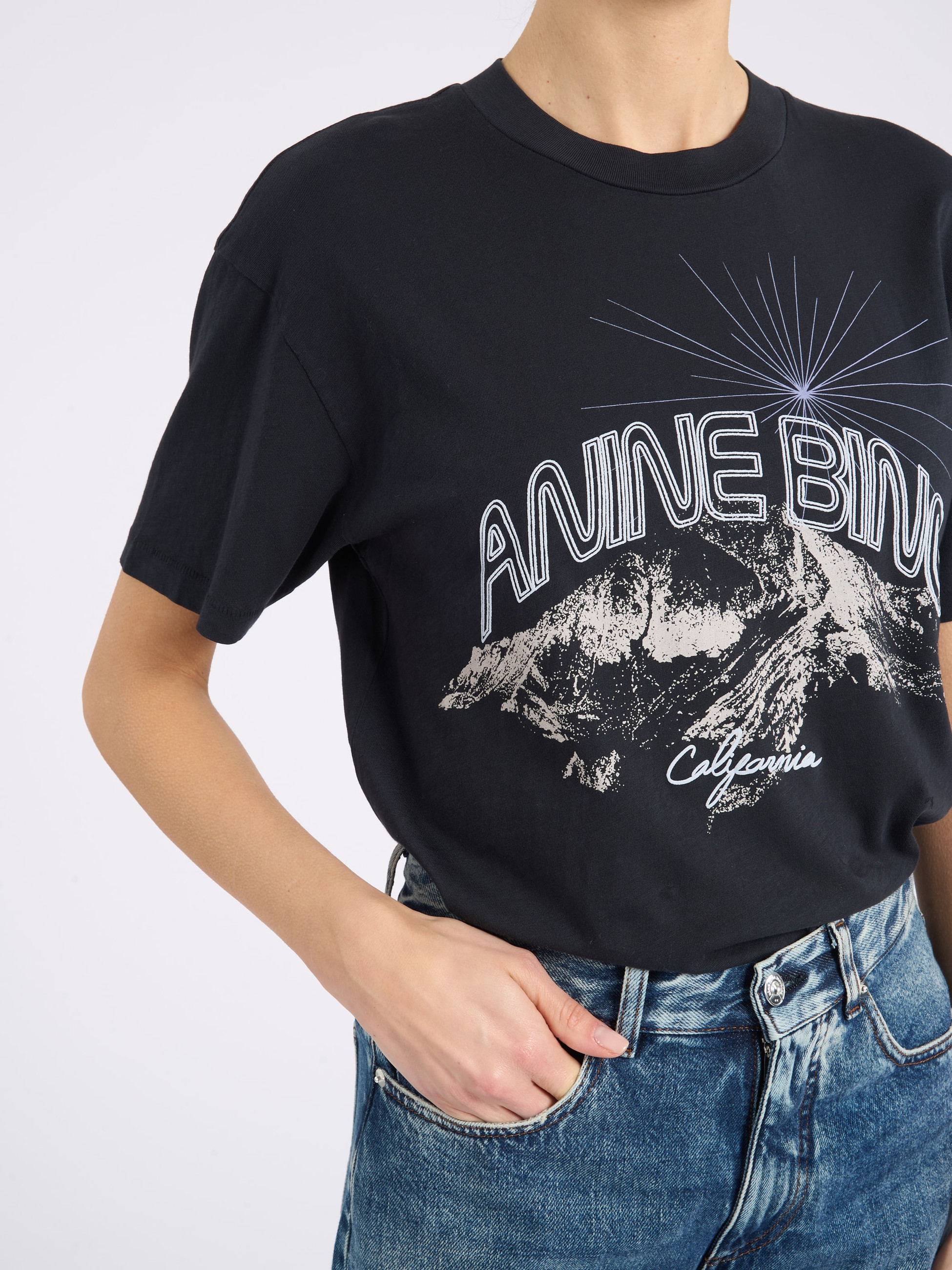 Anine Bing California T-Shirt in black jersey | H-Brands