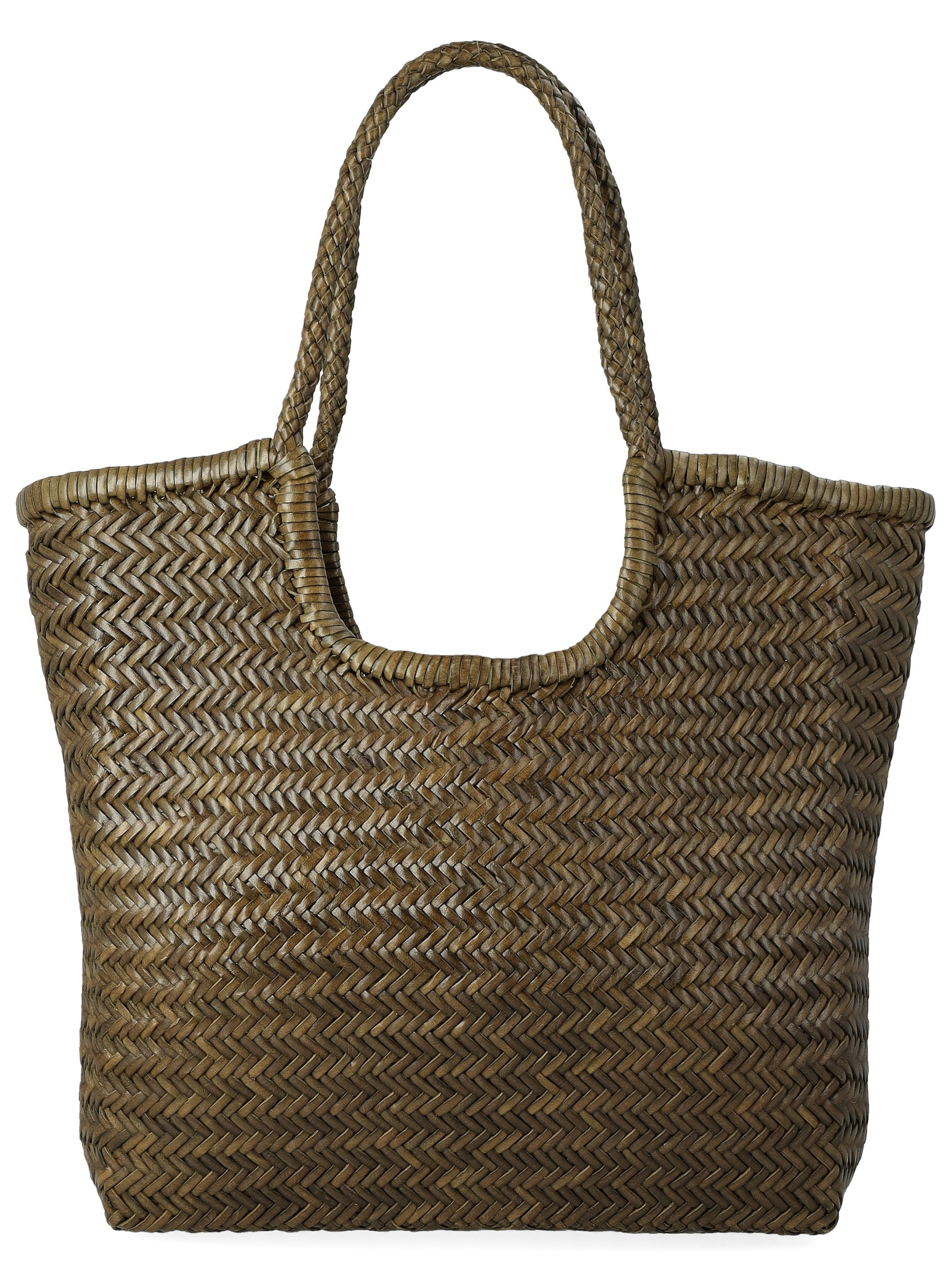 Dragon Diffusion Diagonal Triple Jump Bag in Khaki Leather | H-Brands