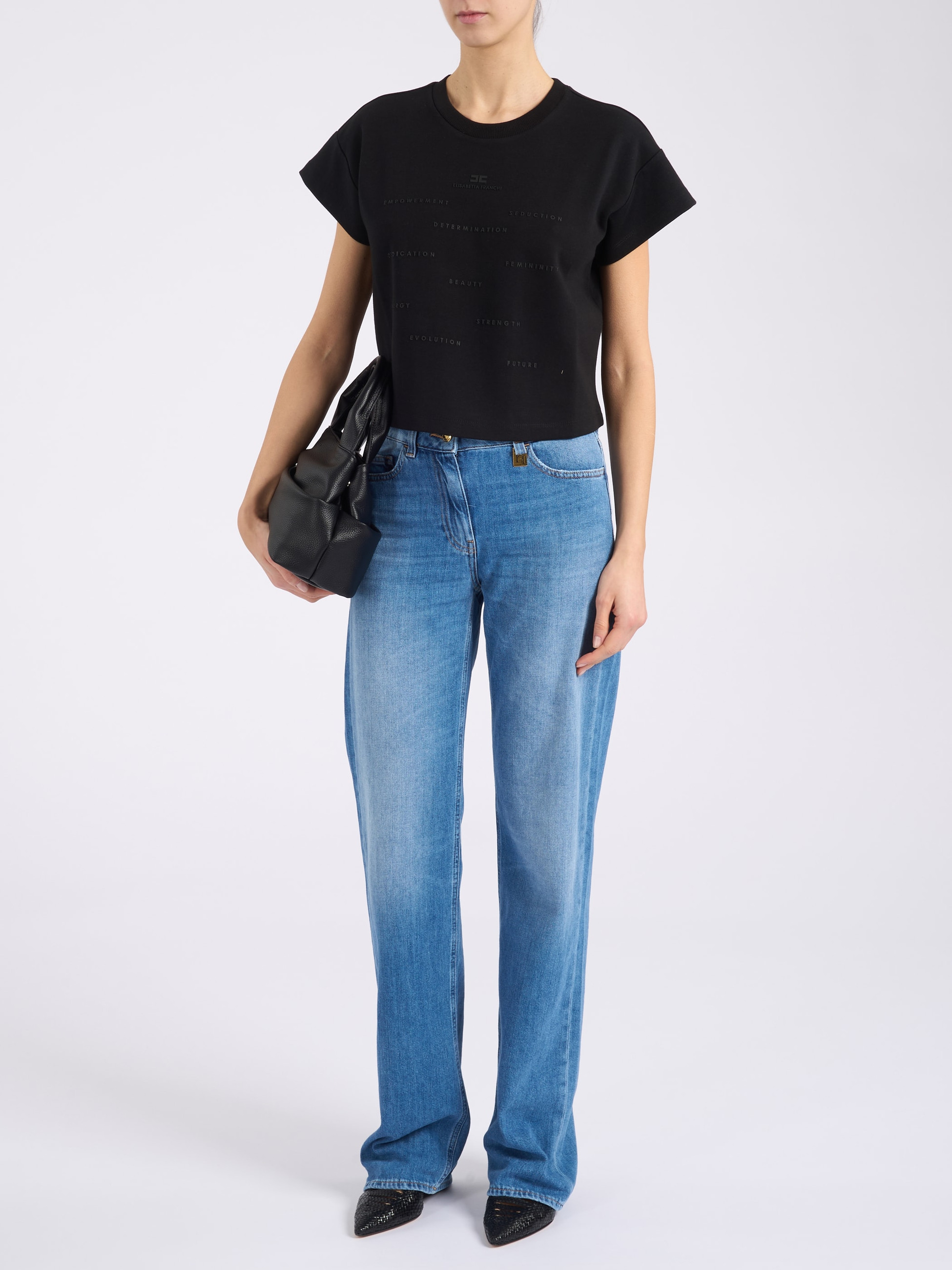 Elisabetta Franchi black Elisabetta Franchi T-shirt with lettering