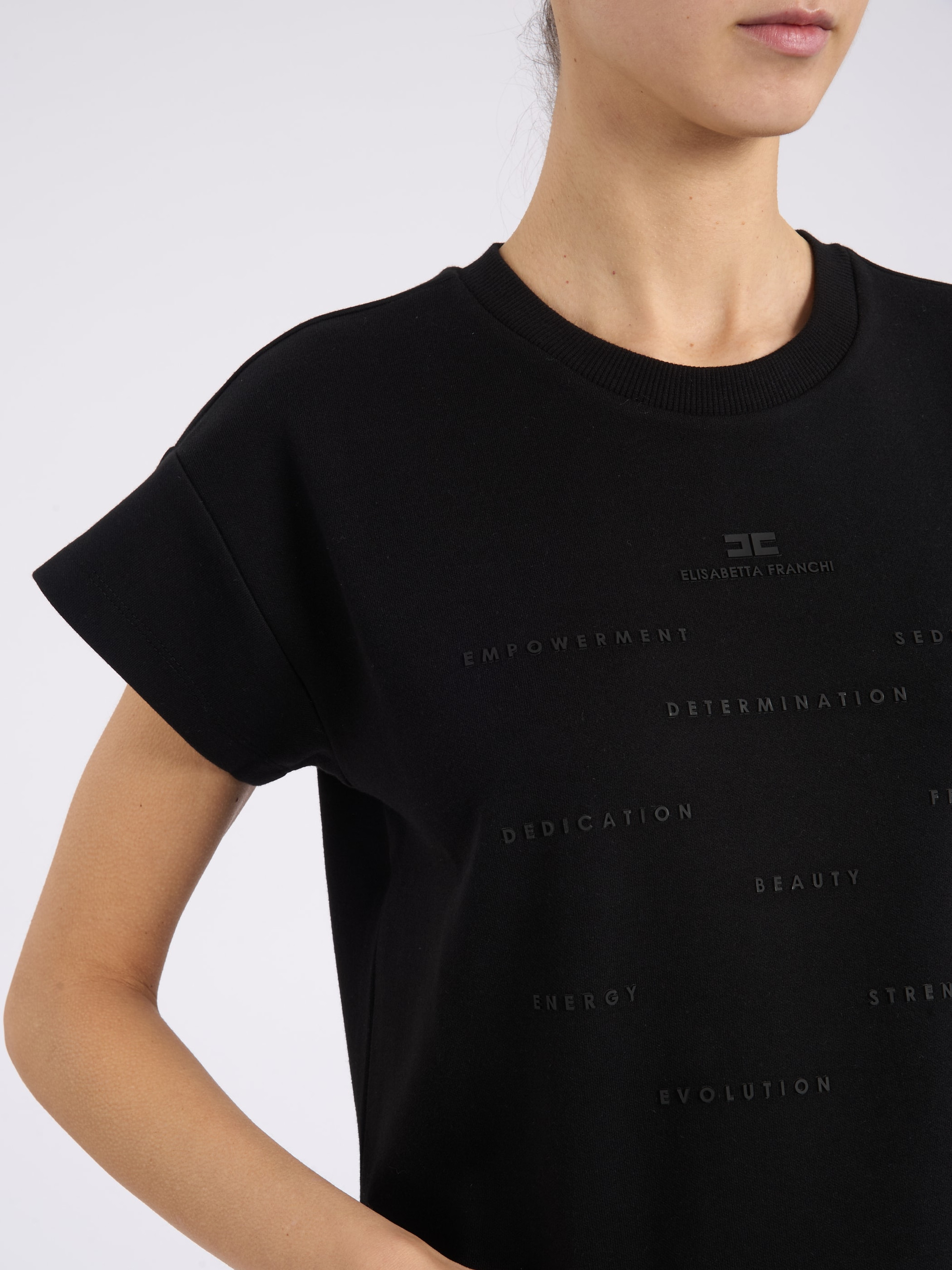 Elisabetta Franchi black Elisabetta Franchi T-shirt with lettering