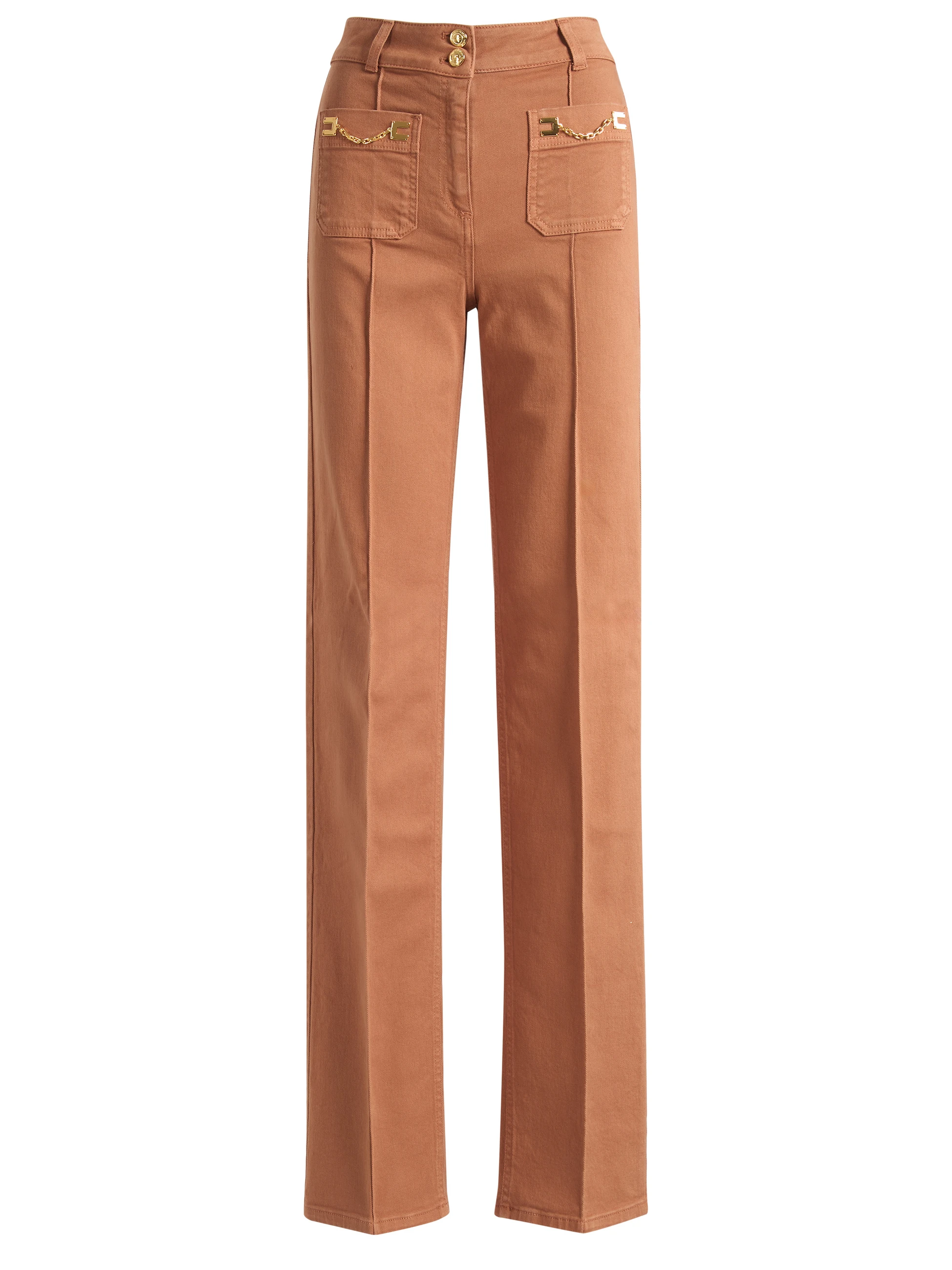Pantalone Elisabetta Franchi in cotone cuoio