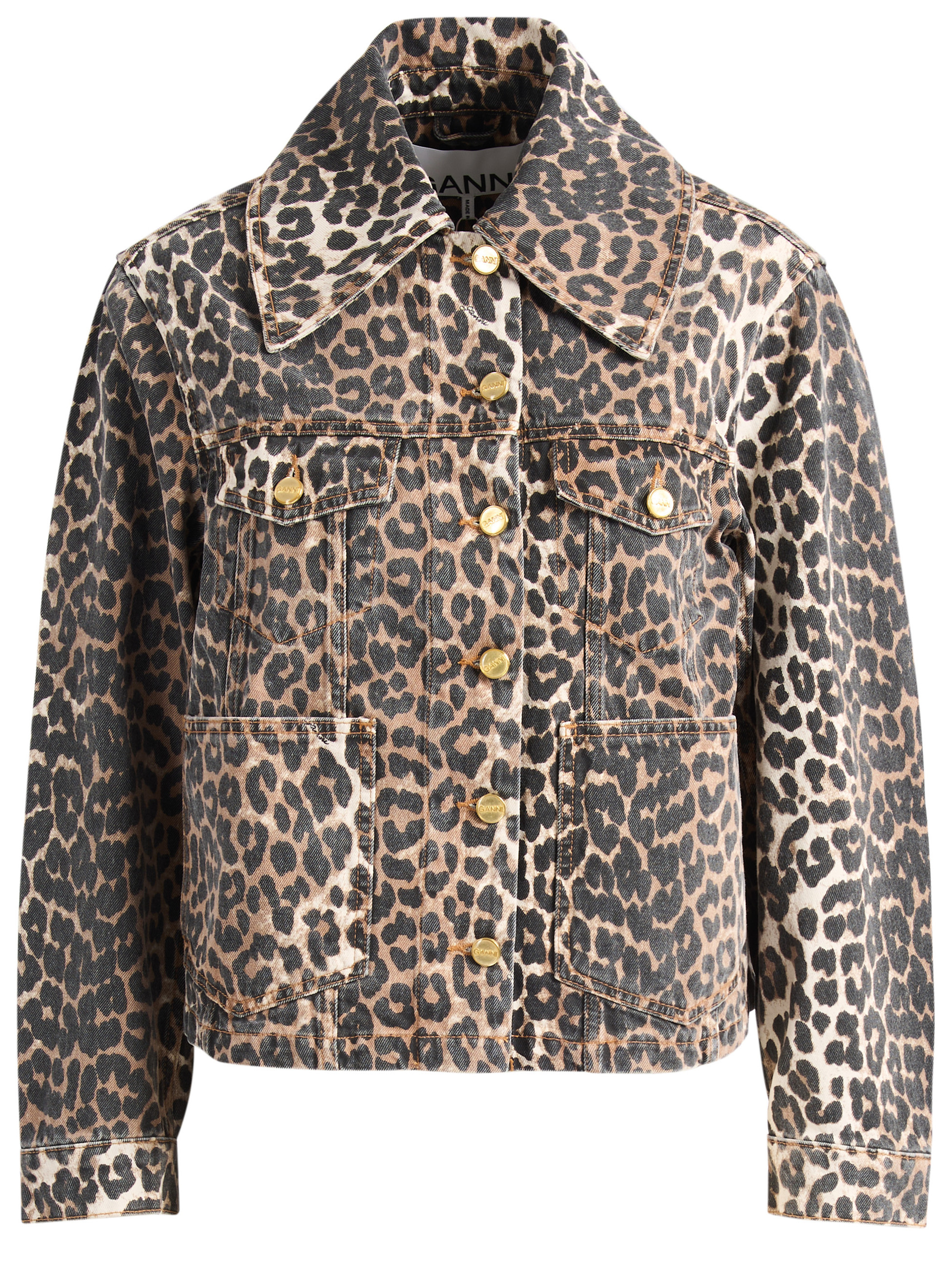 Veste Ganni denim imprimé léopard