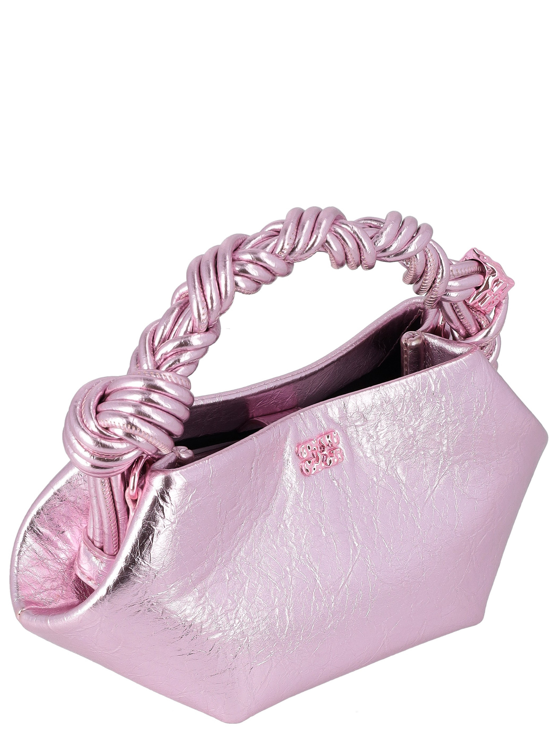 Ganni Bag Mini in Metallic Pink Vegan Leather | H-Brands