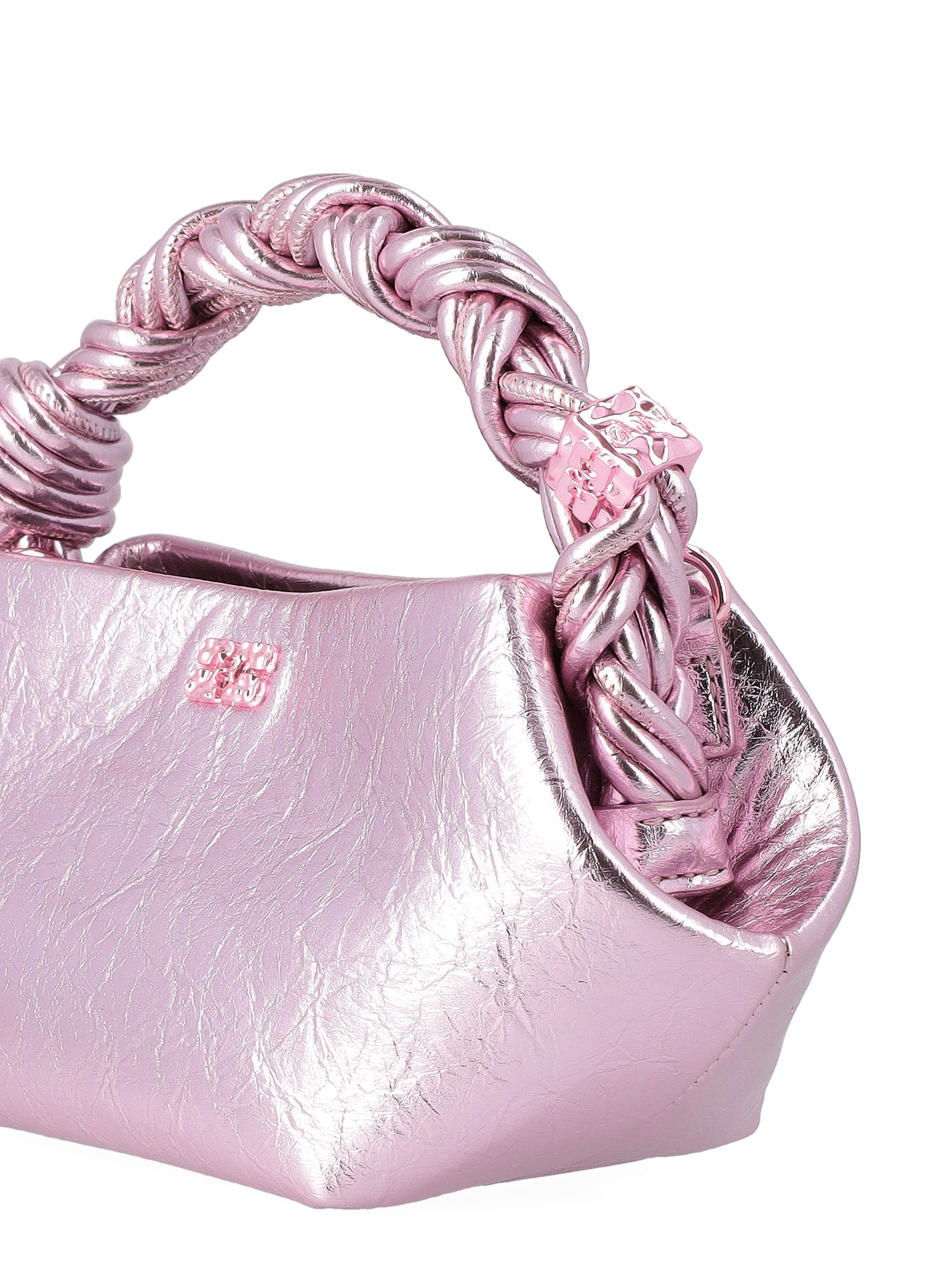 Ganni Bag Mini in Metallic Pink Vegan Leather | H-Brands