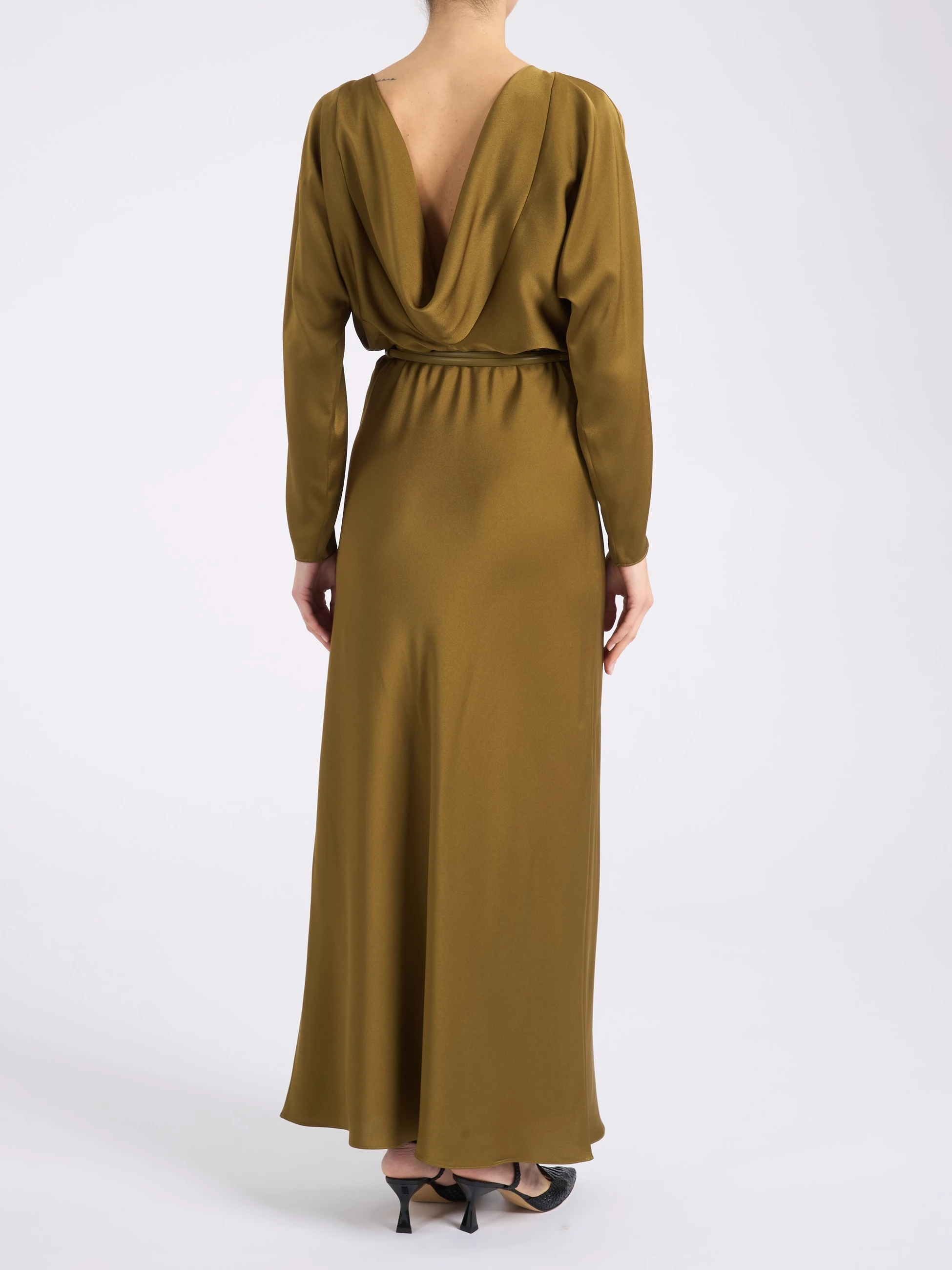 green max mara dress Max Mara | Woman - Long lightweight cady dress - Green