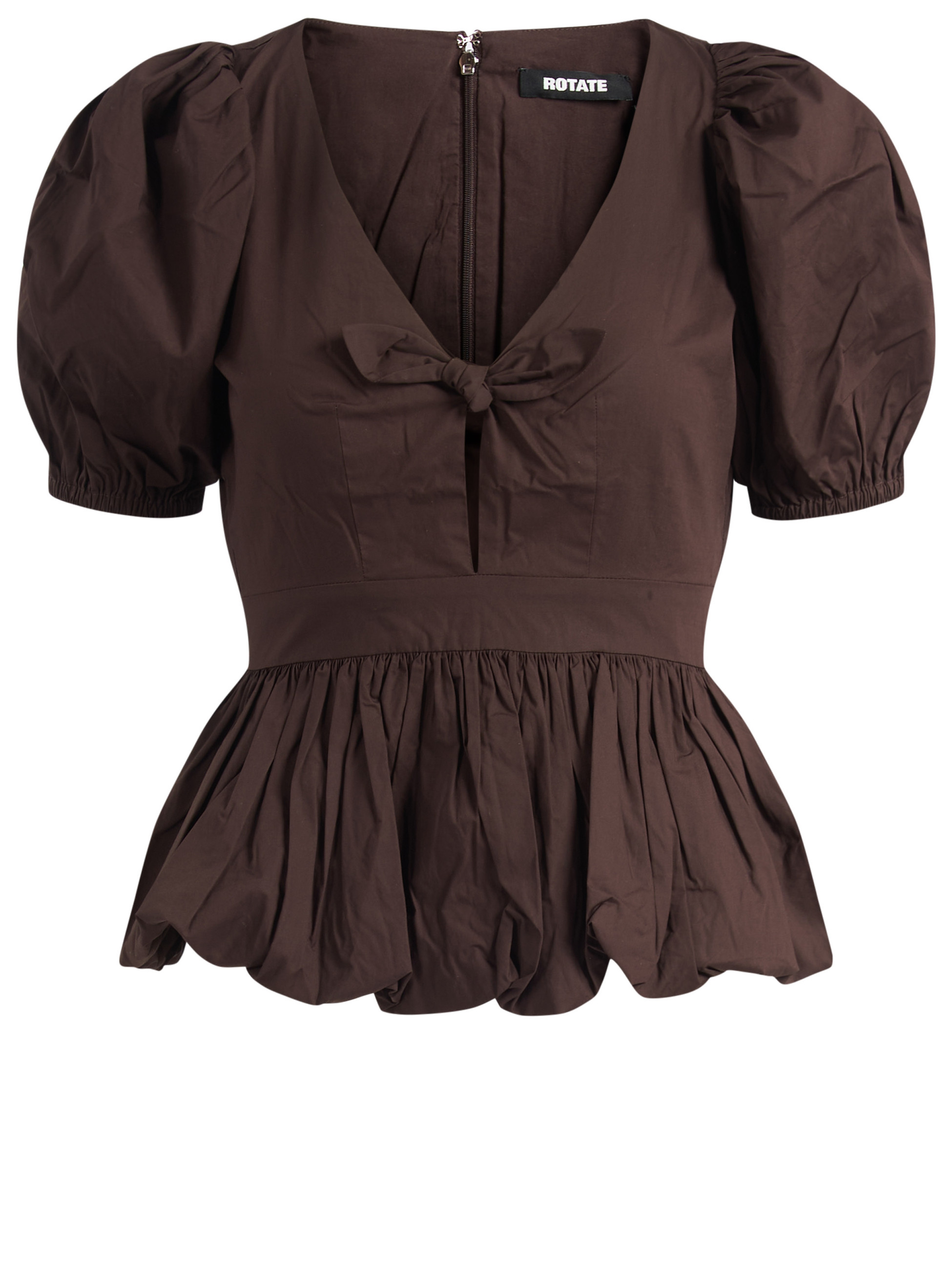 Top Rotate aus brauner Baumwolle