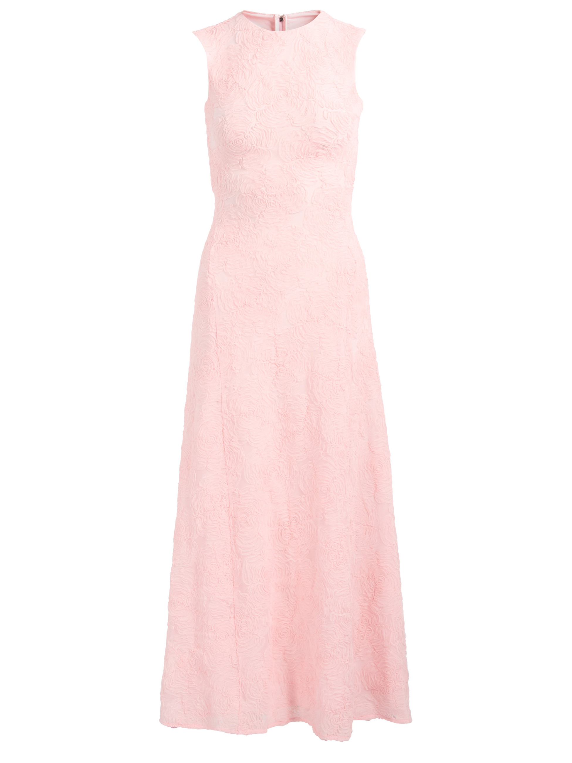 Vestido largo Rotate de malla rosa claro