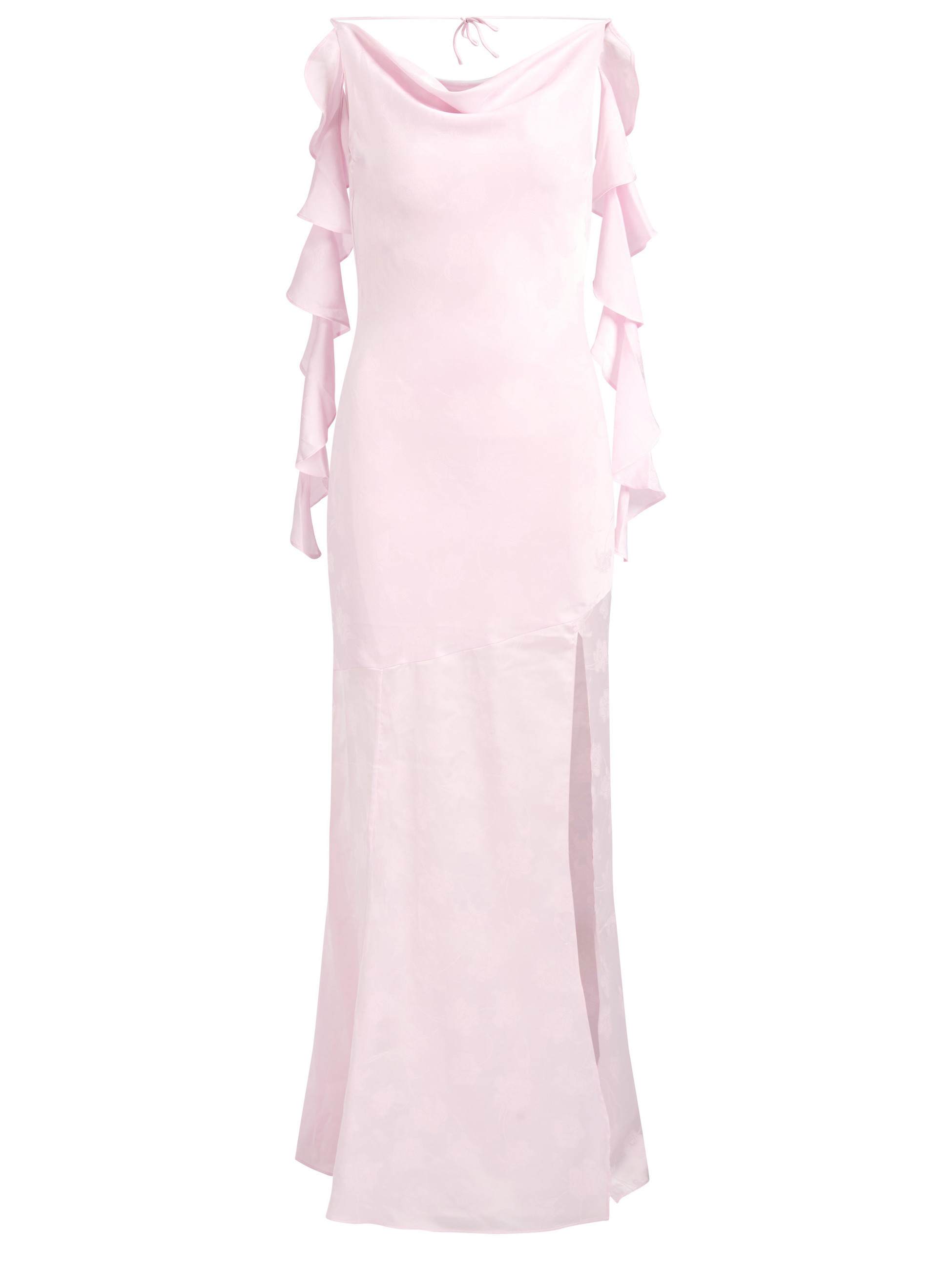 Vestido Waterfall Rotate en tejido jacquard rosa