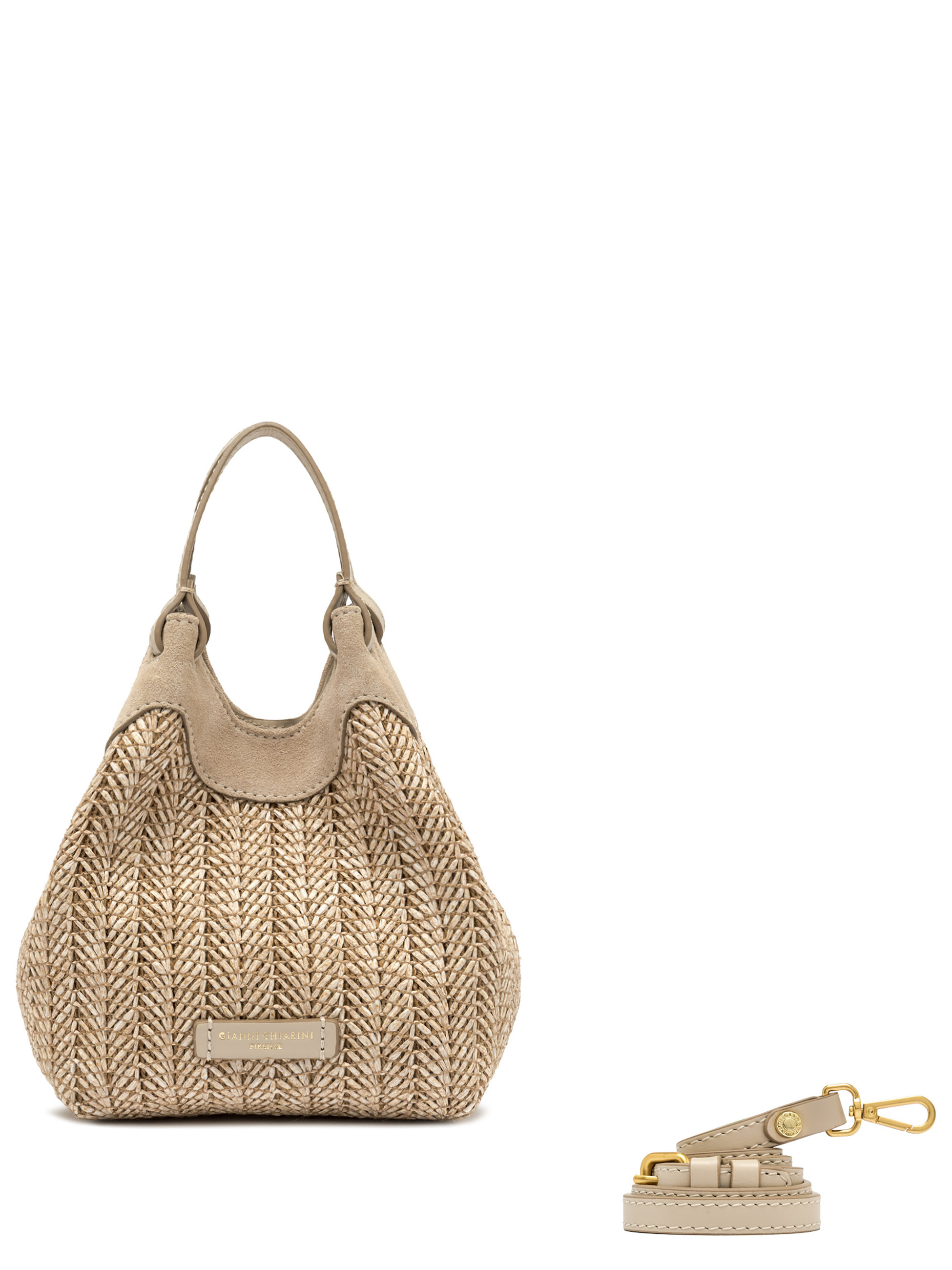 gardenia427 様 Gianni Chiarini Beige Woven Straw Bag | H-Brands