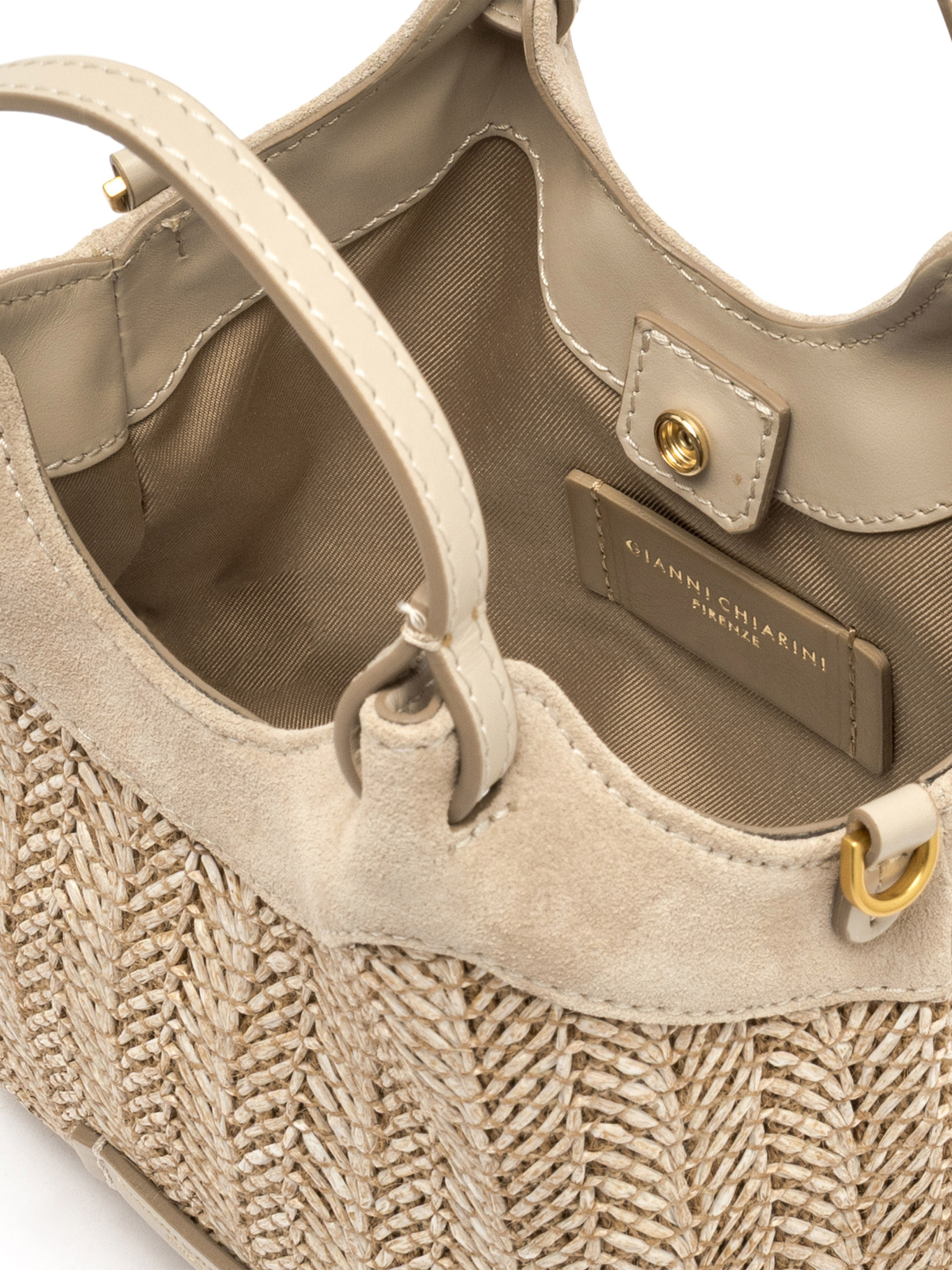 Gianni Chiarini Beige Woven Straw Bag | H-Brands
