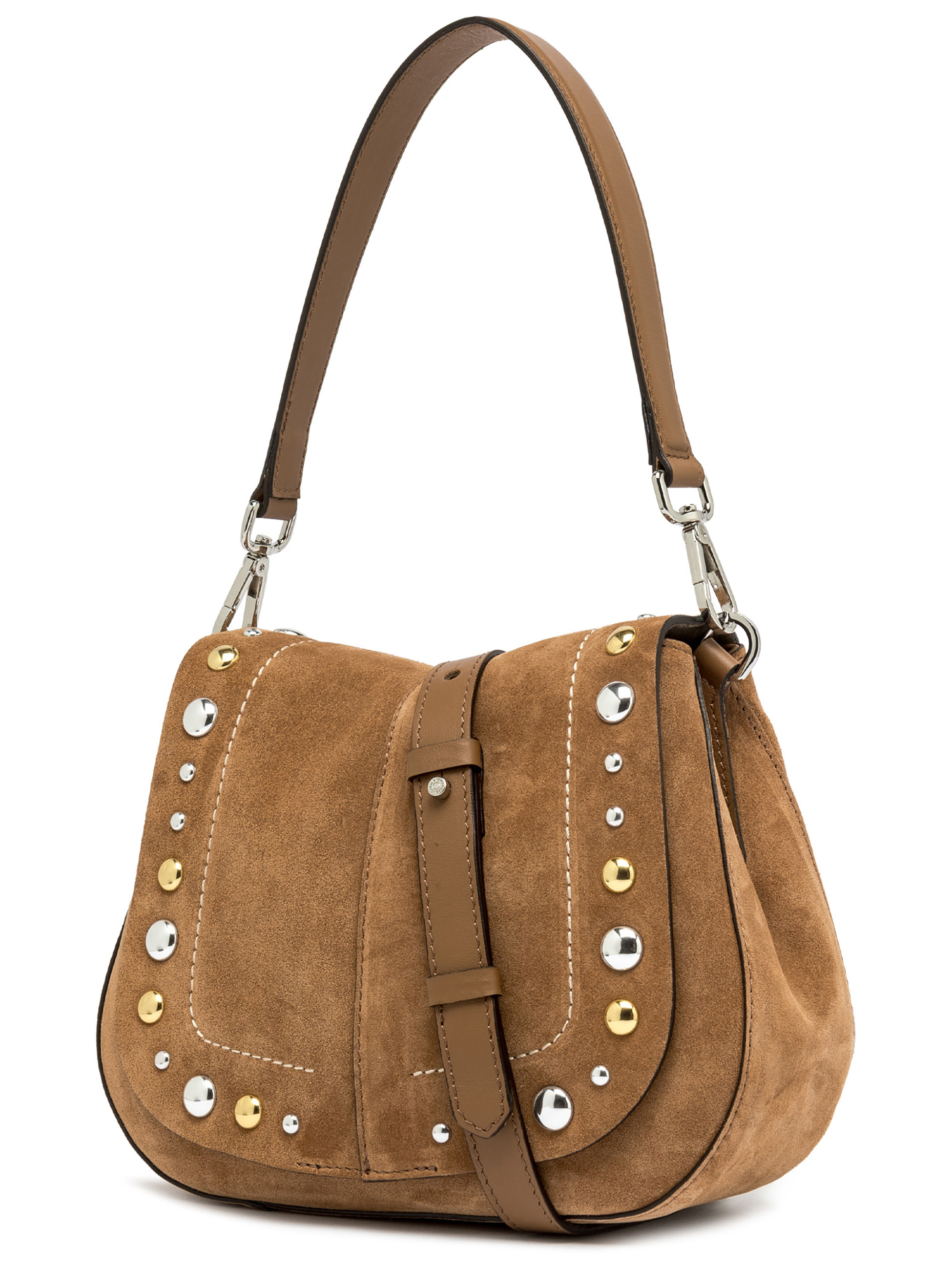 Gianni Chiarini Brown Suede Handbag with Studs | H-Brands