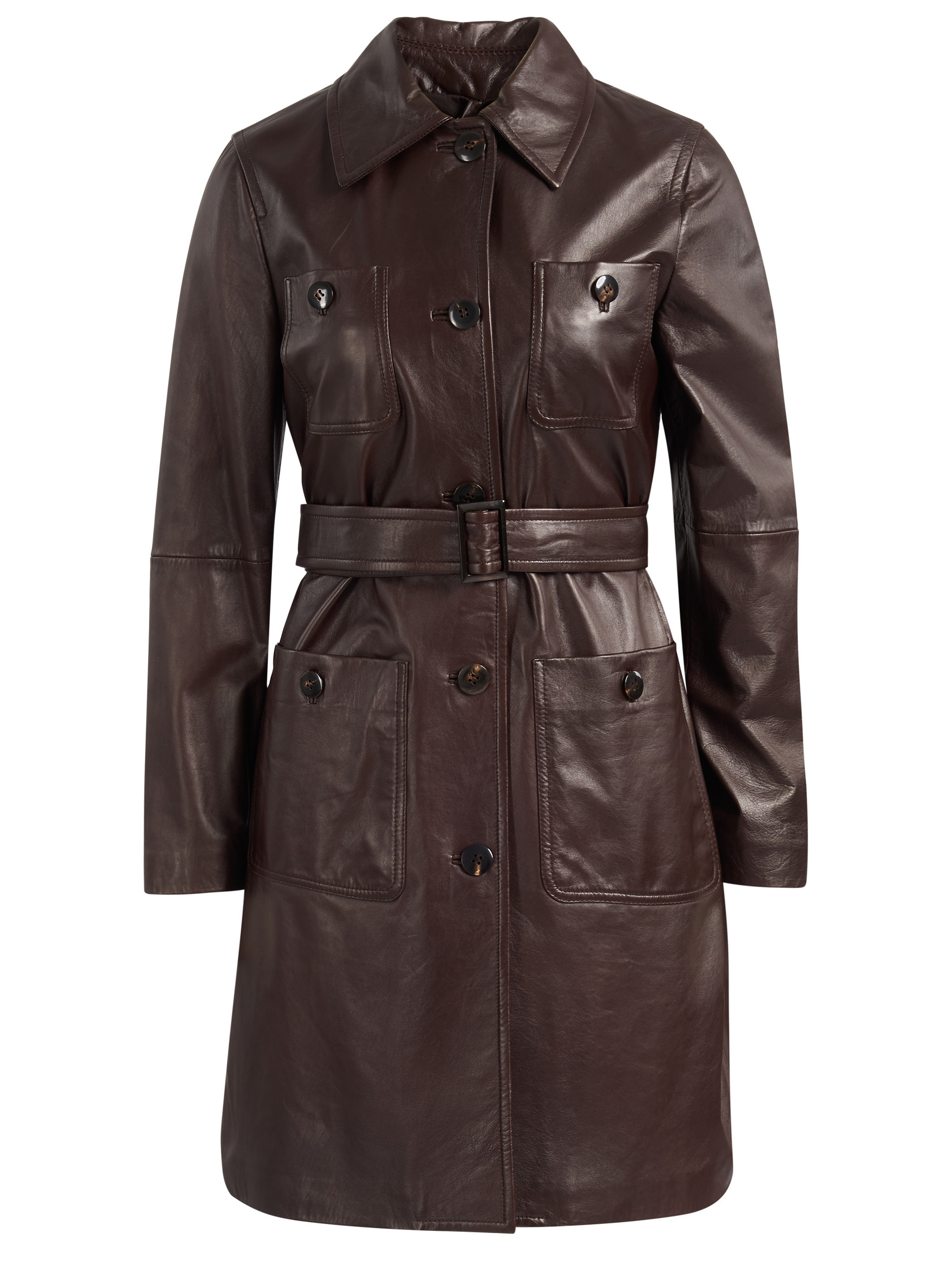 Max Mara Studio brown leather coat | H-Brands