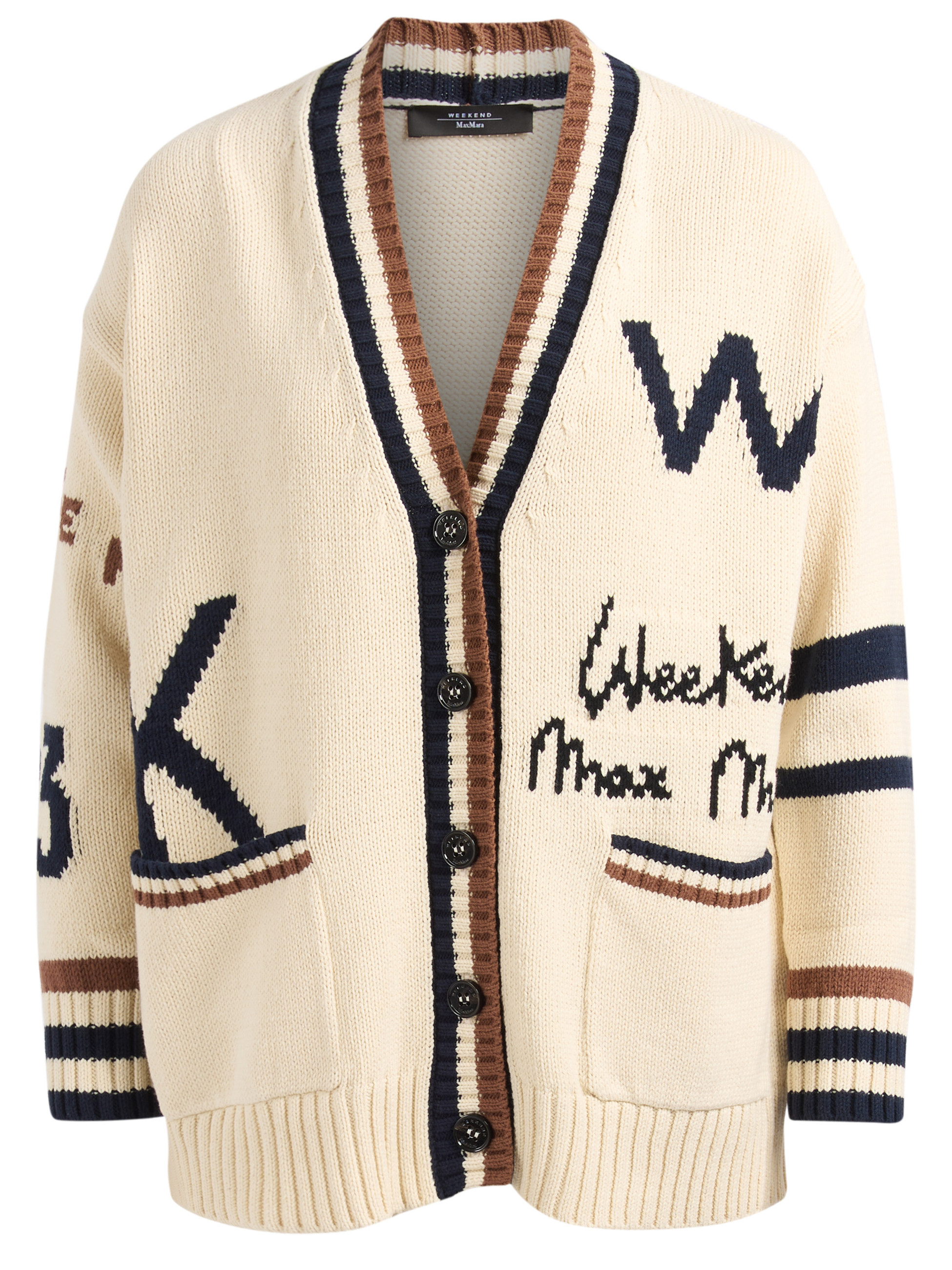 Weekend Max Mara Cardigan in cream-colored cotton | H-Brands