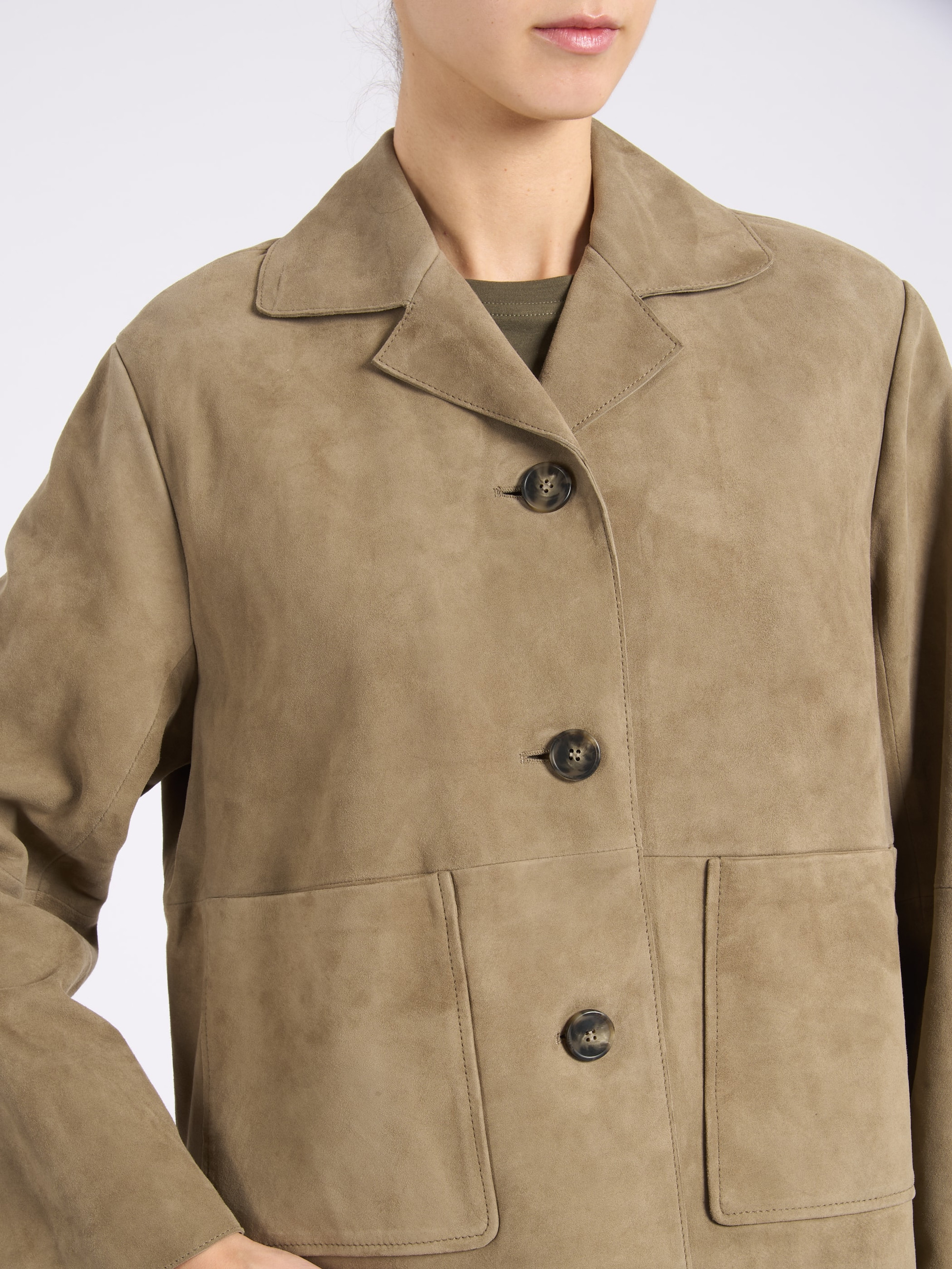 Weekend Max Mara Jacket in Mud-Colored Suede | H-Brands