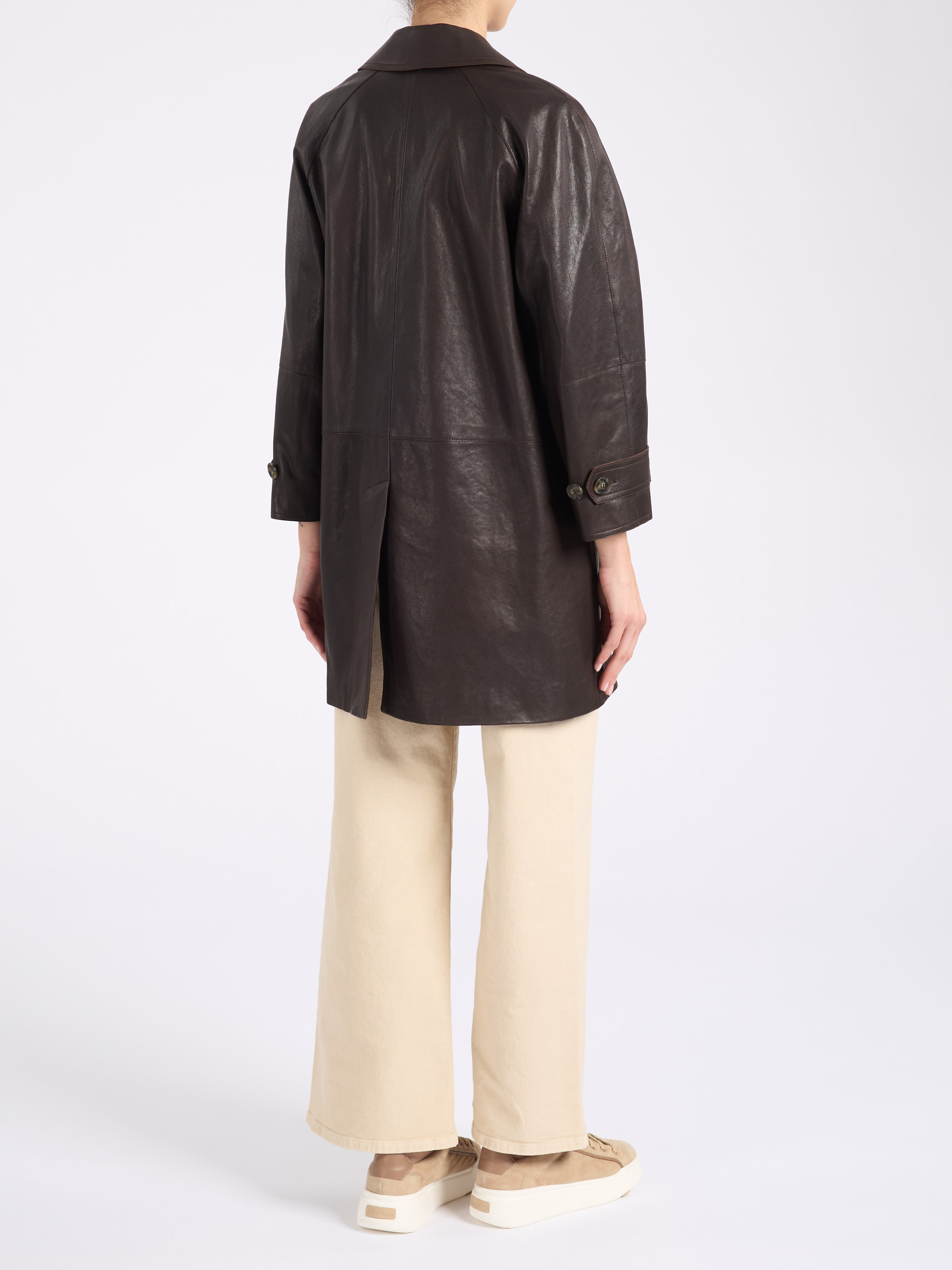 Weekend Max Mara Coat in Brown Nappa Leather | H-Brands