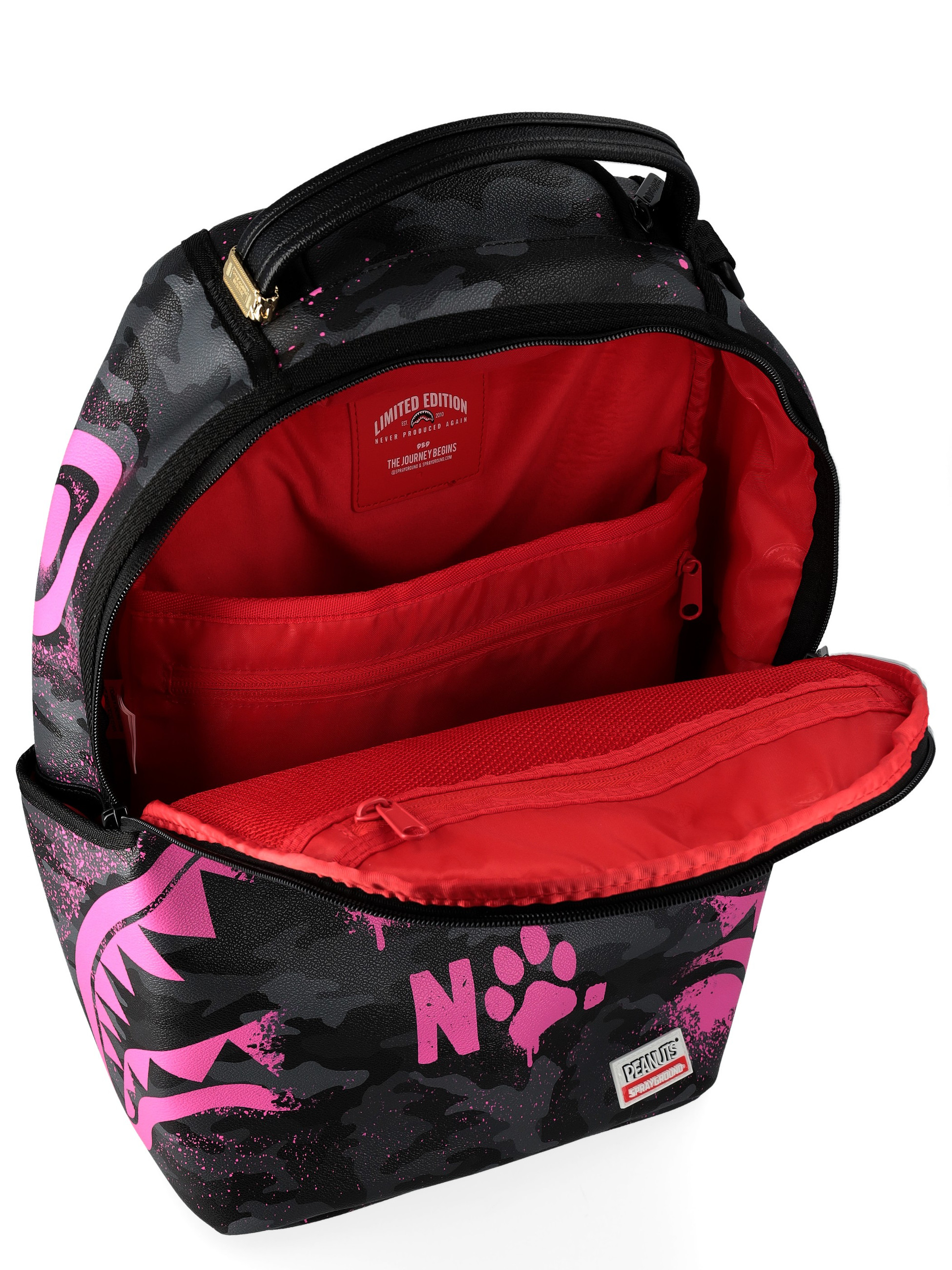 Sprayground Snoopy Backpack in Black Vegan Leather | H-Brands