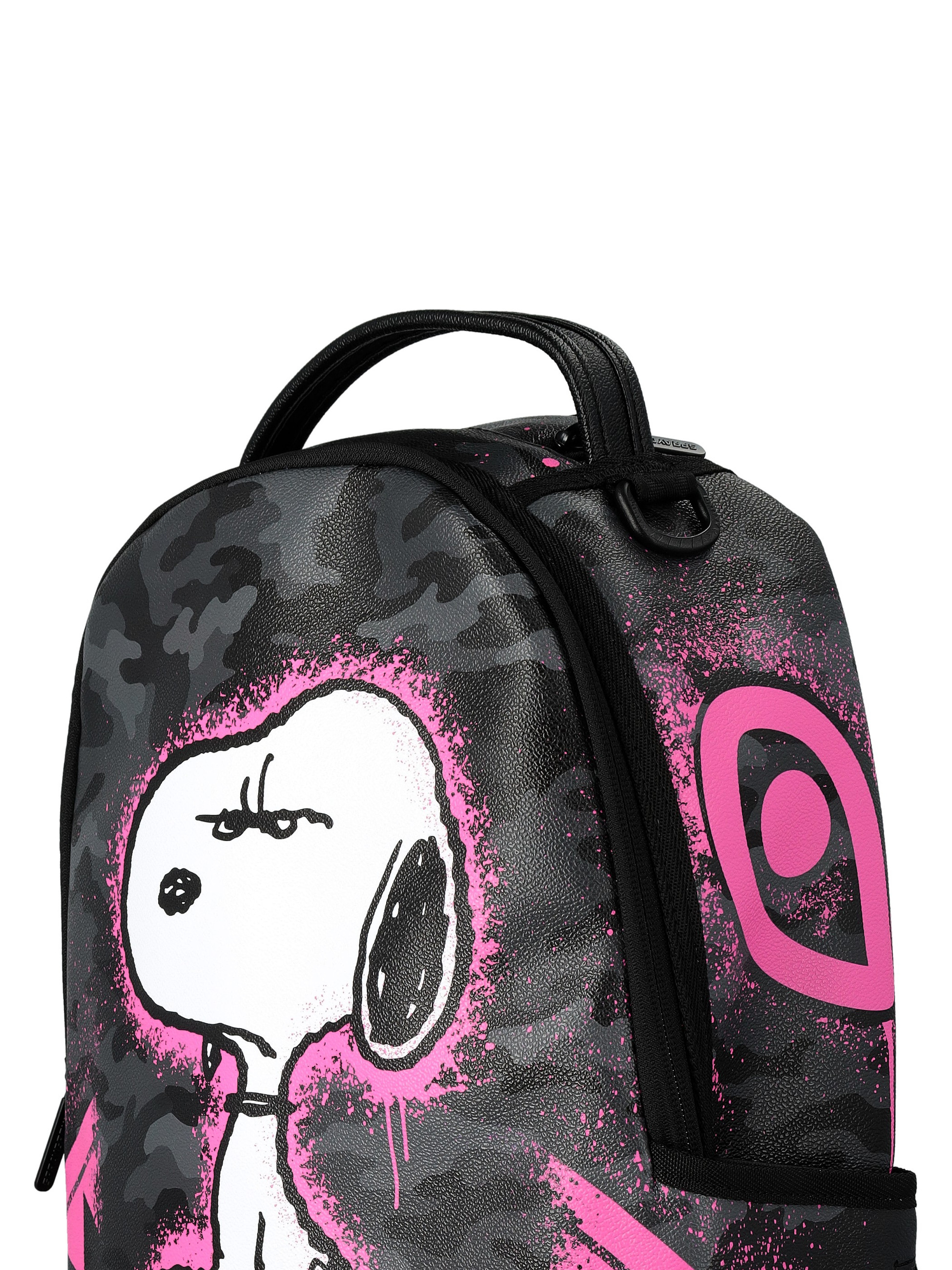 Sprayground Snoopy Backpack in Black Vegan Leather | H-Brands