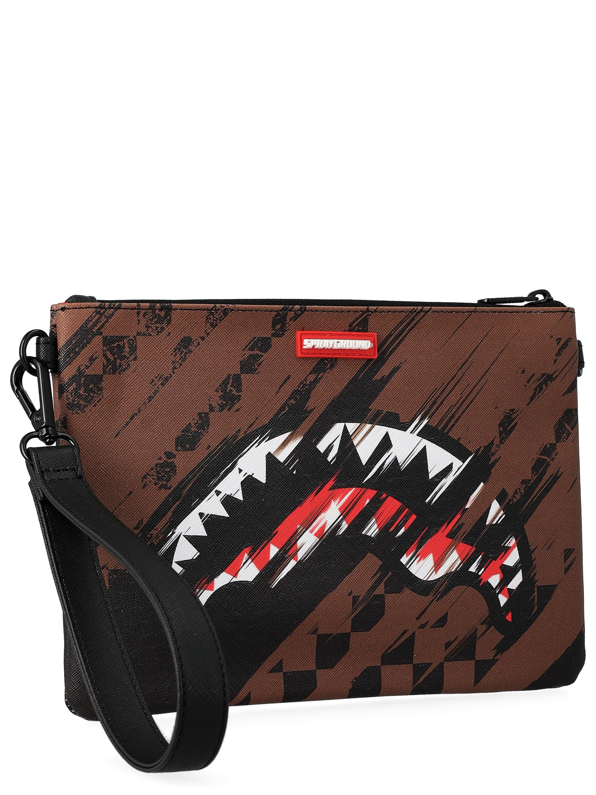 Sprayground Grunge Clutch in Brown Vegan Leather | H-Brands