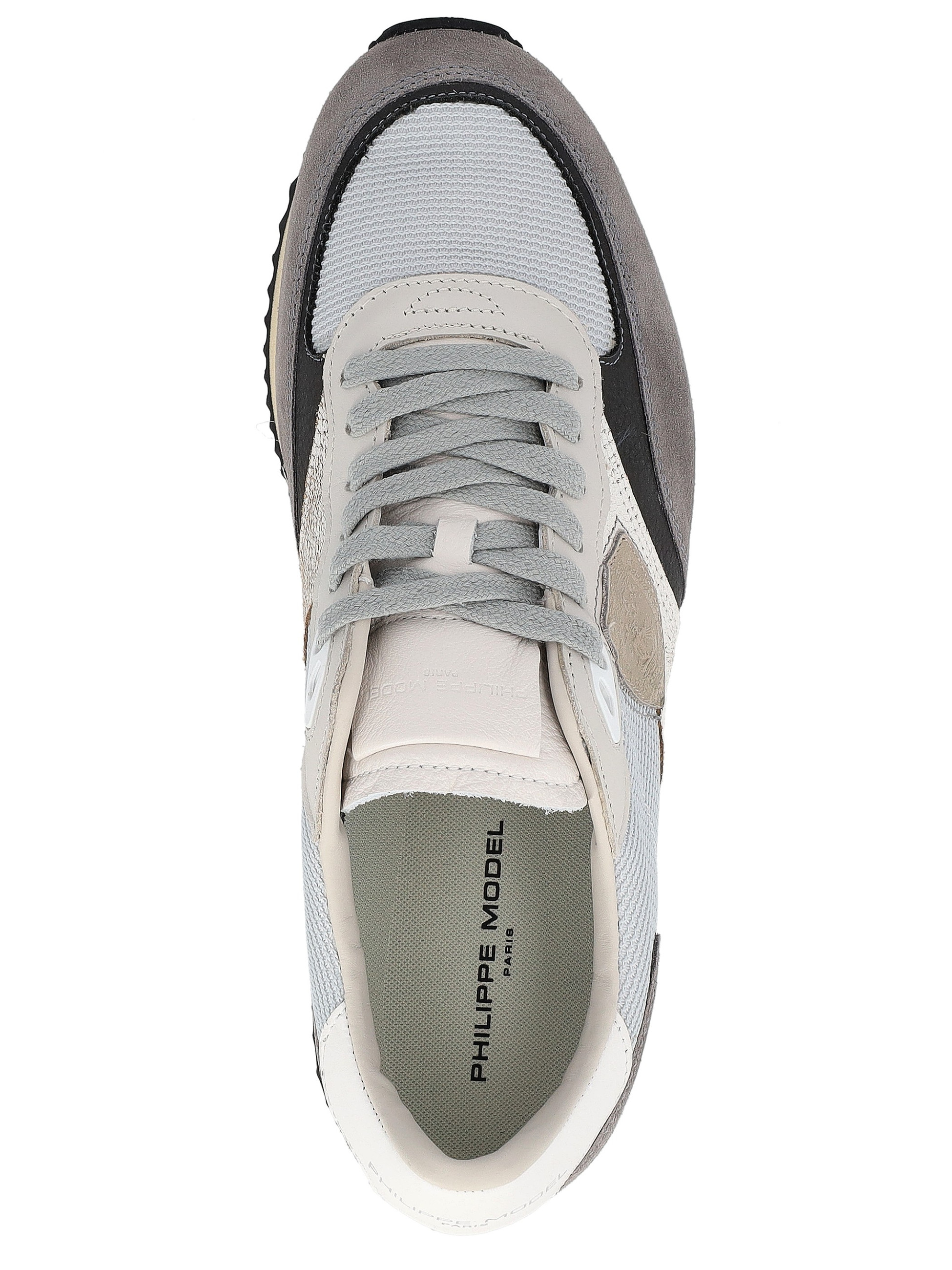 Philippe Model sneakers in mesh and gray and white suede | H-Brands