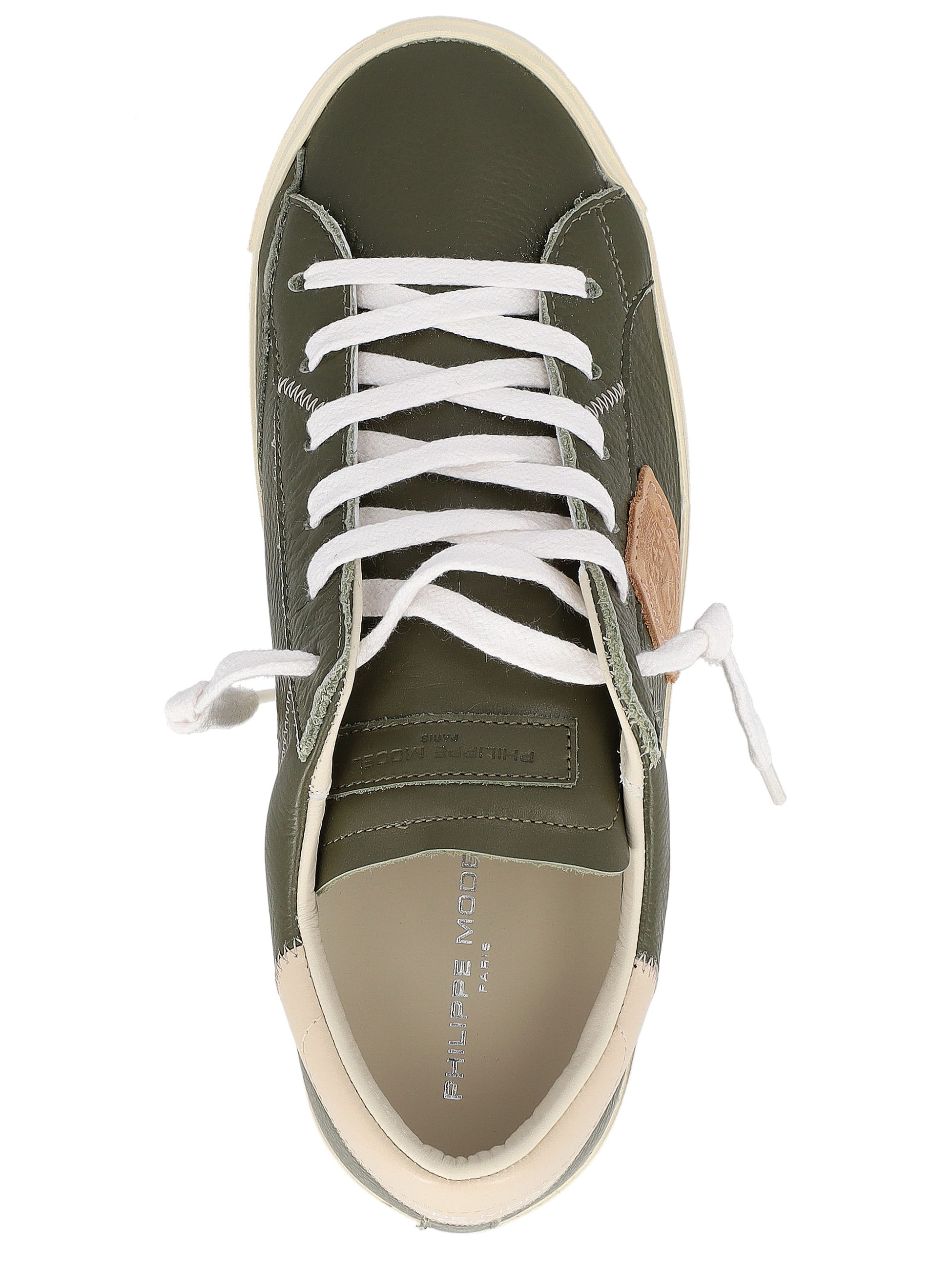Philippe Model sneakers in military green and beige leather | H-Brands