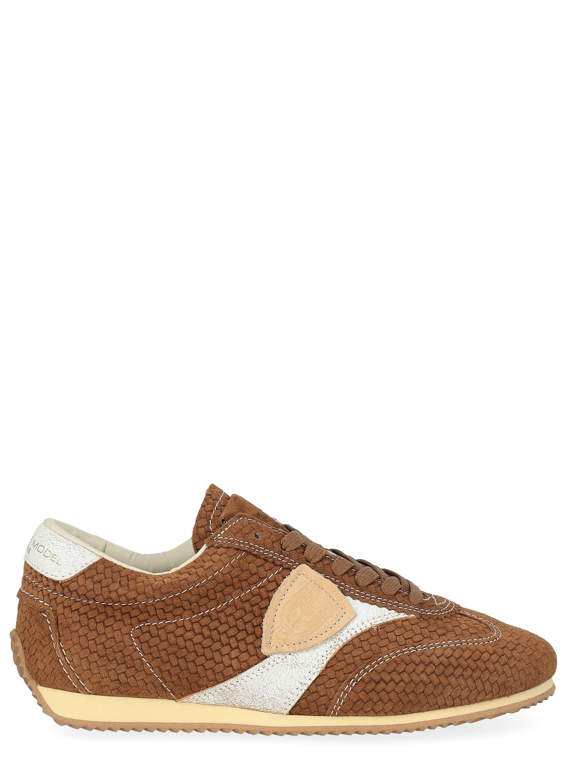 Sneaker Philippe Model Planche in suede intrecciato marrone