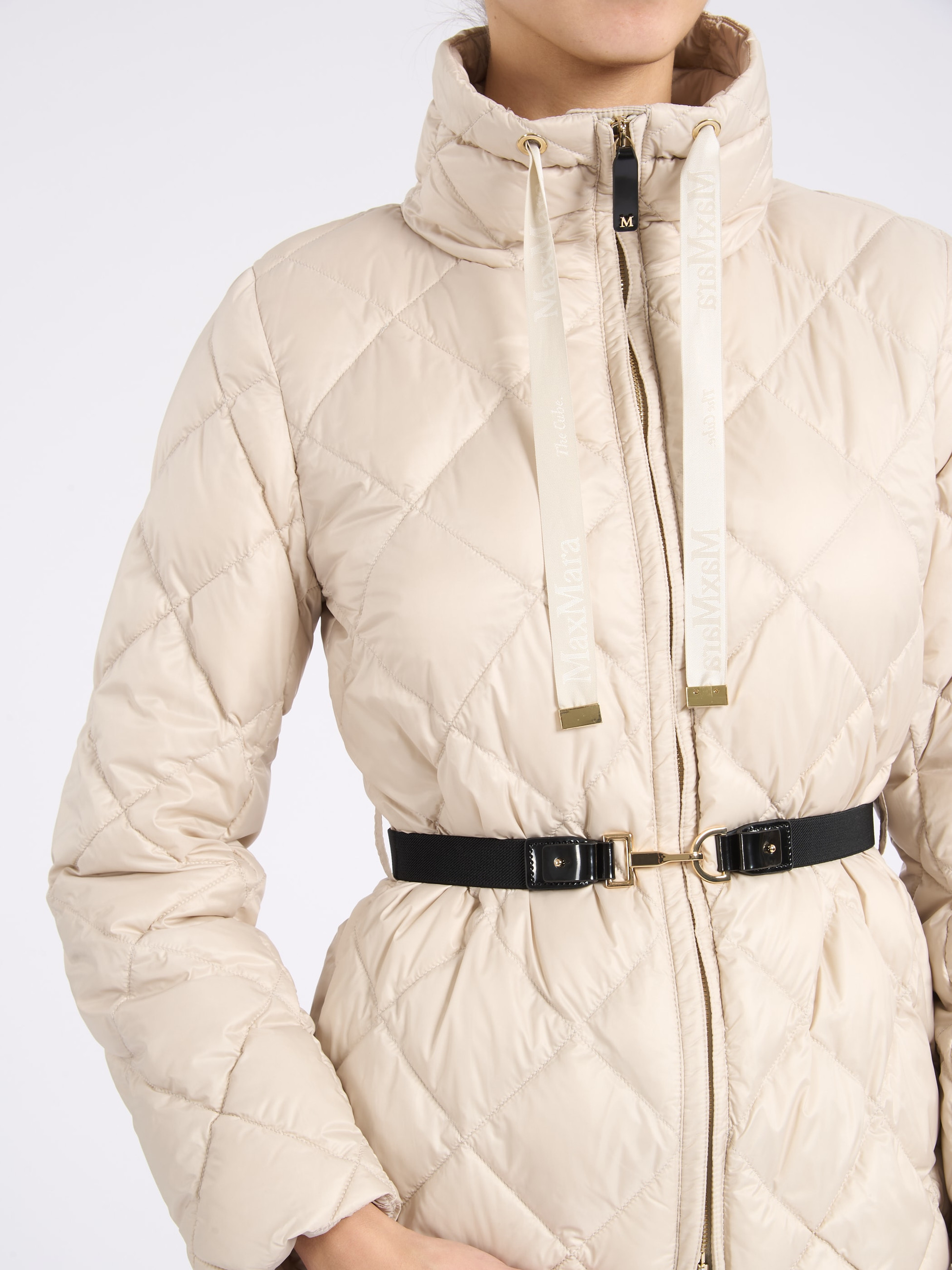 Max Mara The Cube Mtcsoftb padded jacket in sand-colored canvas