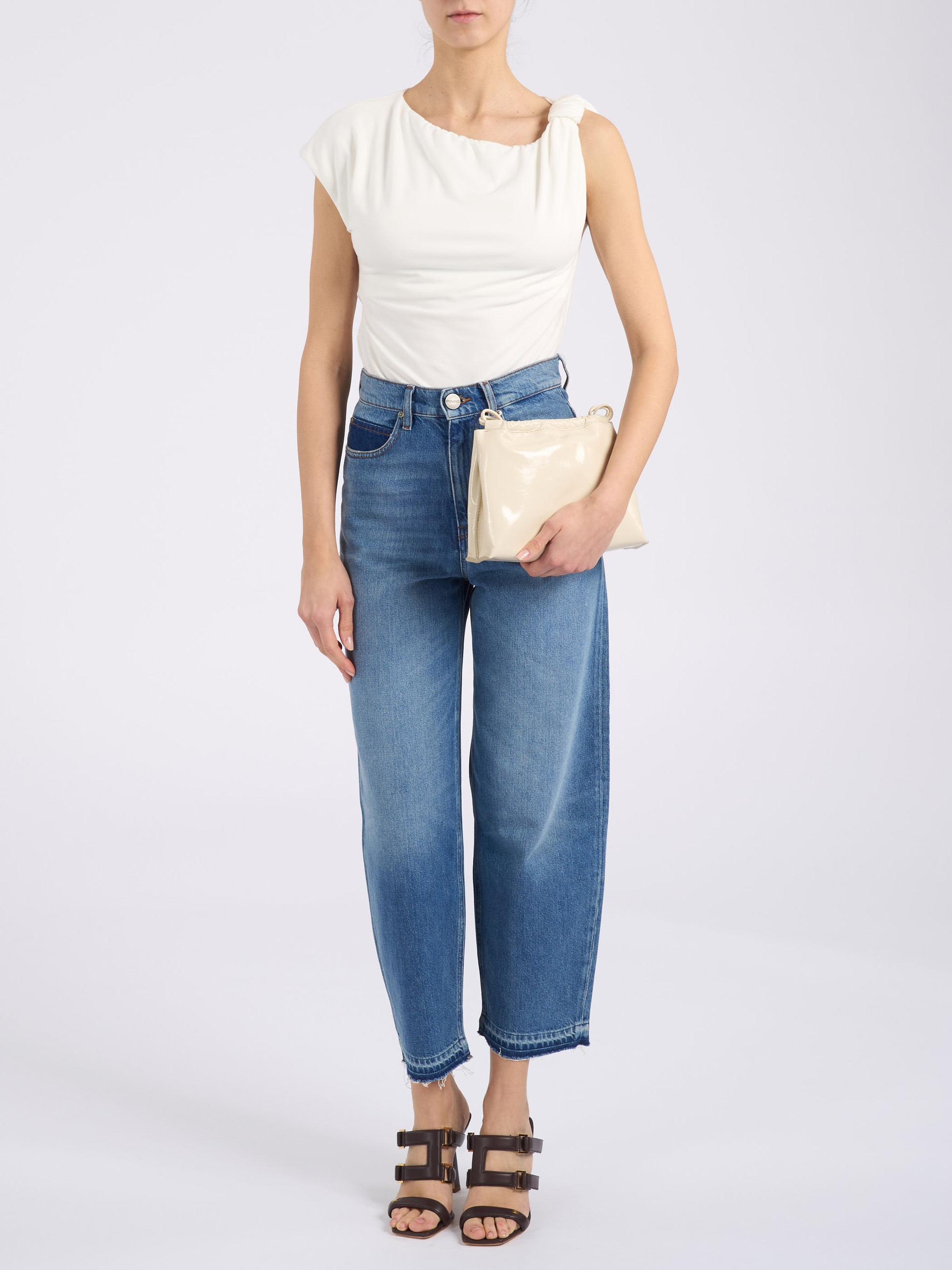 Soeur Handbag in Ivory Patent Leather | H-Brands